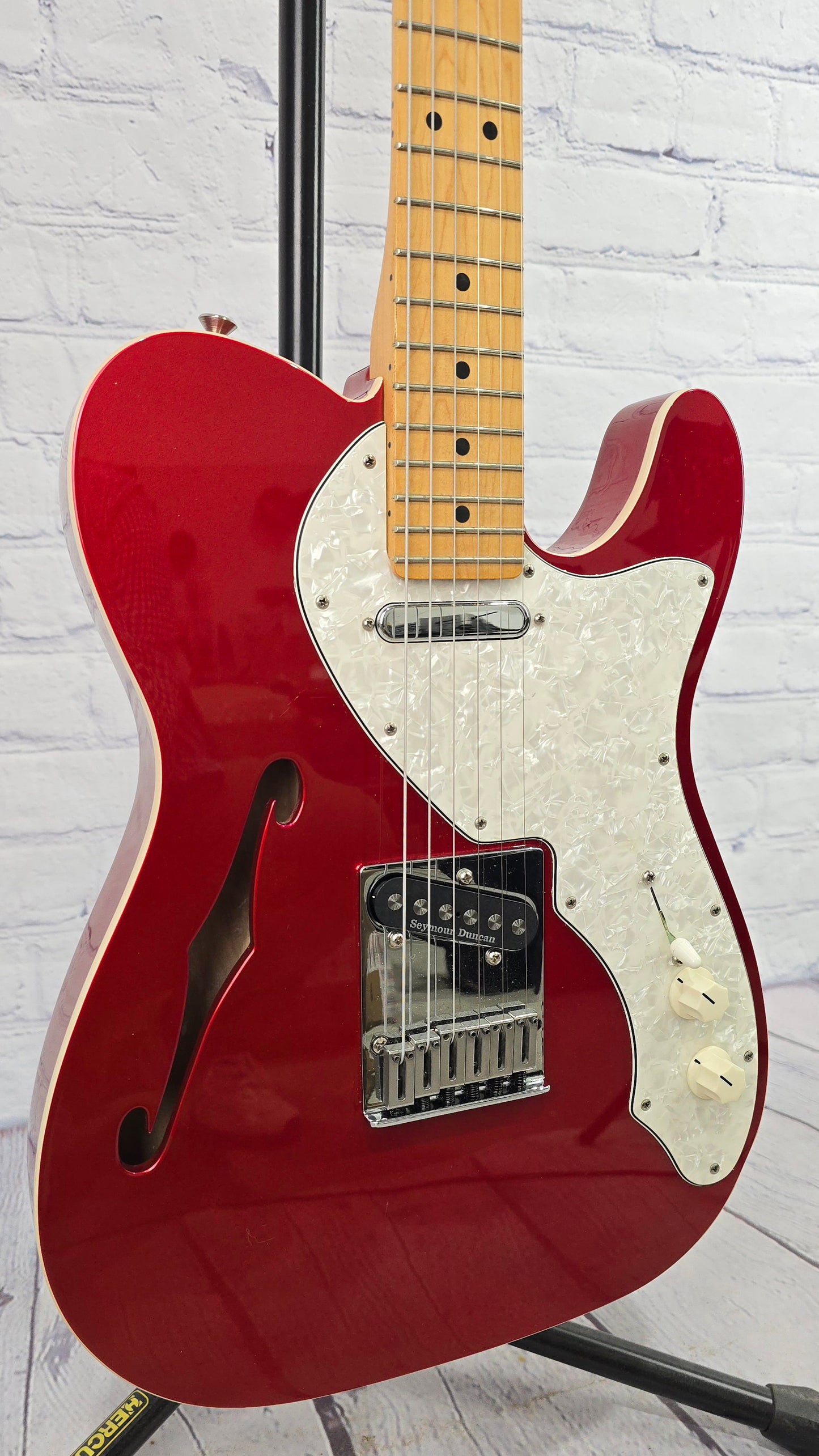 USED Fender Mexican Thinline Telecaster Candy Apple Red Duncan Quarter Pounder
