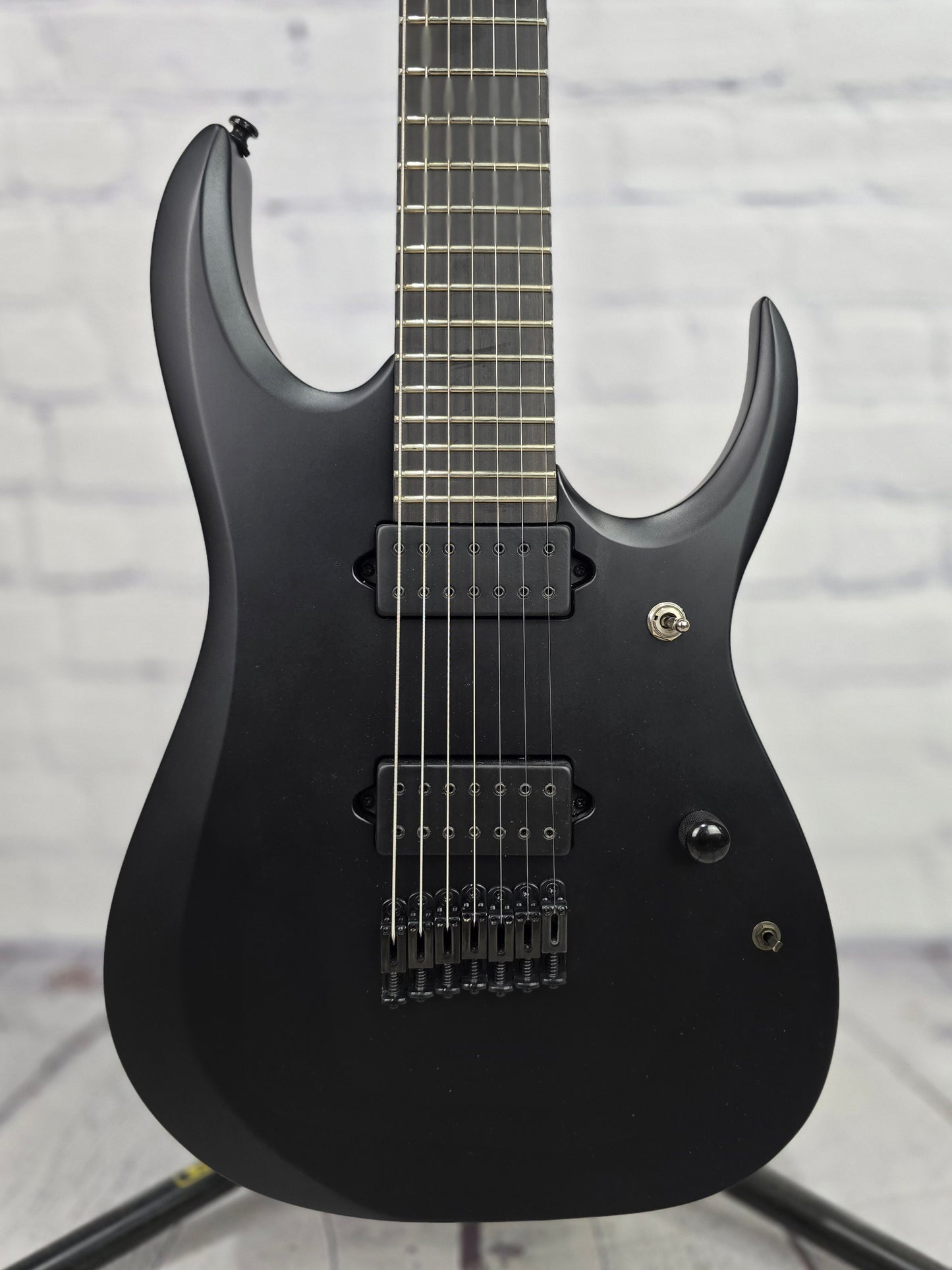 Ibanez Iron Label RGDRB71 BKF 7 String 26.5" Electric Guitar Black Flat
