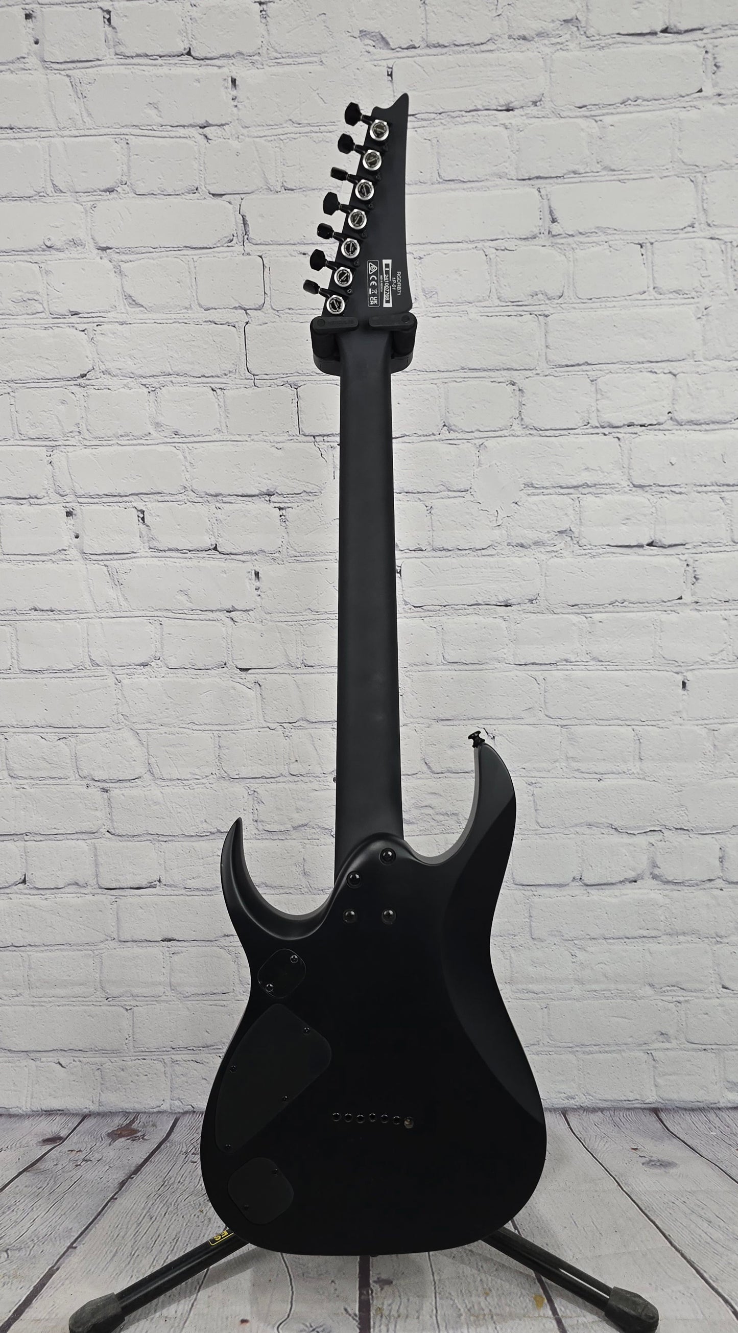 Ibanez Iron Label RGDRB71 BKF 7 String 26.5" Electric Guitar Black Flat