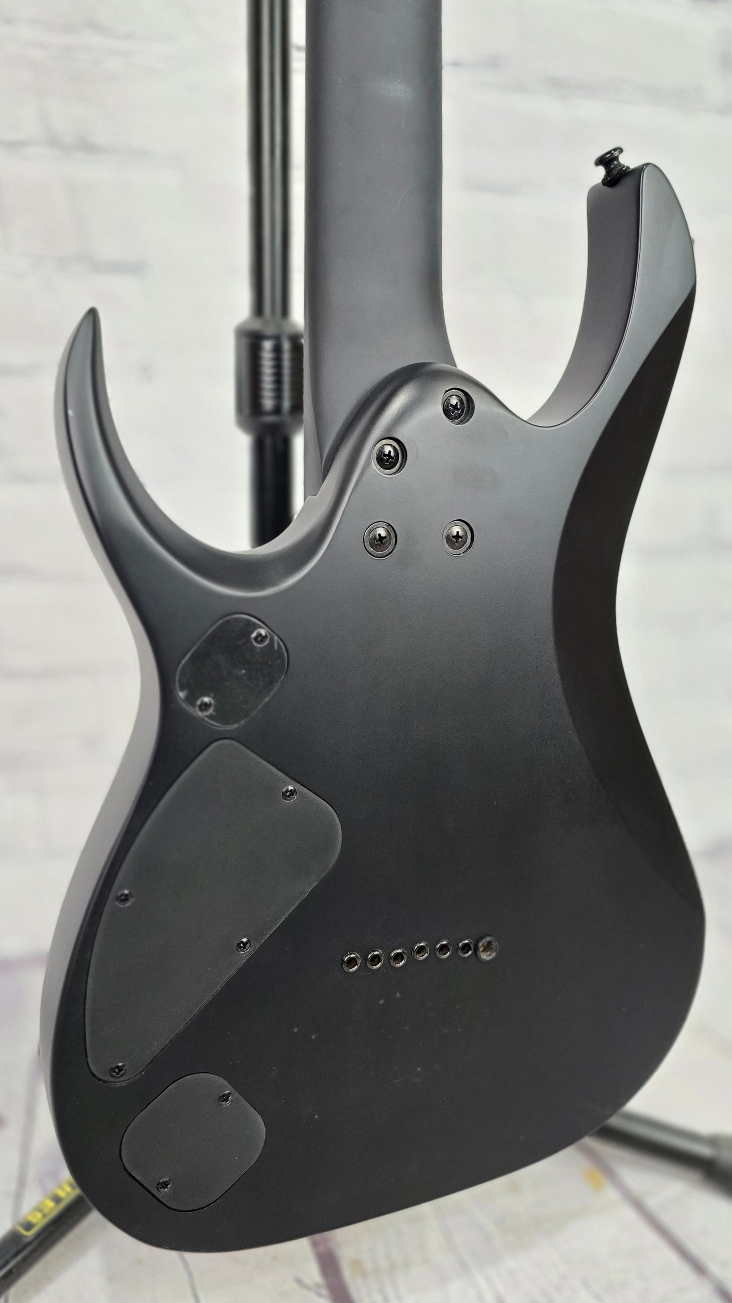 Ibanez Iron Label RGDRB71 BKF 7 String 26.5" Electric Guitar Black Flat