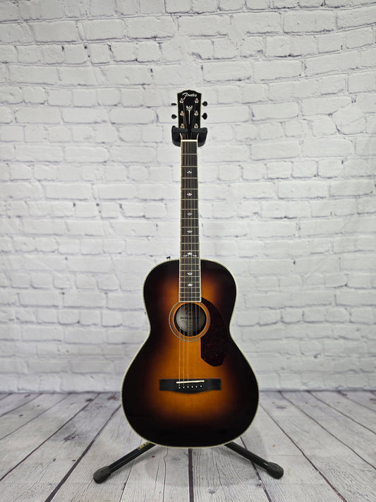 USED Fender Paramount PM-2 Deluxe 12 Fret Parlour Guitar Sunburst