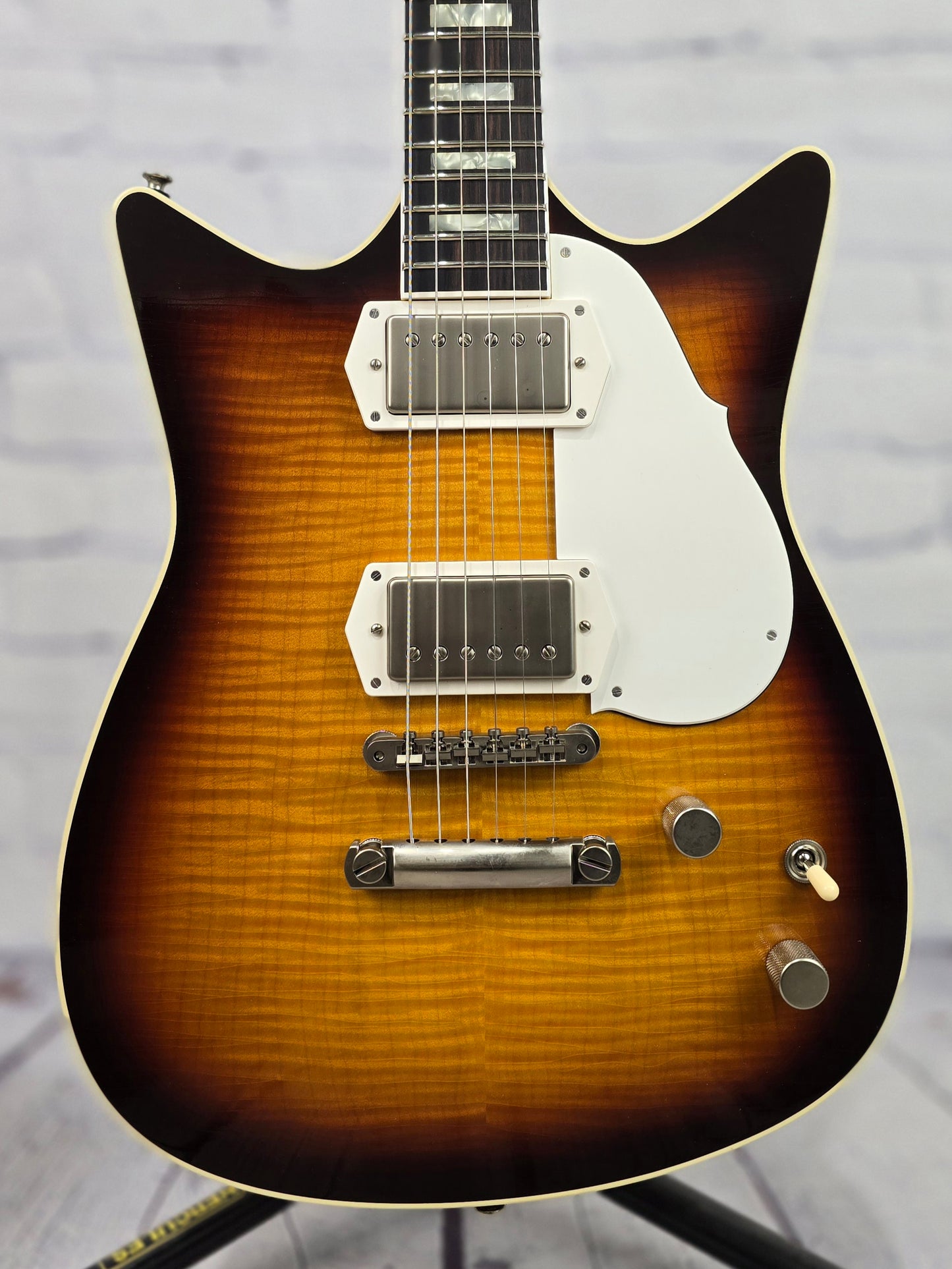 Frank Brothers Arcade One 6 String Electric Guitar Flame Maple Tobacco Sunburst