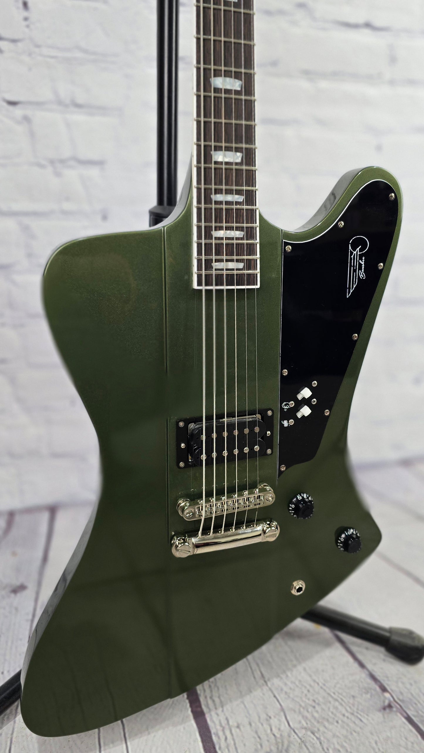 Kauer Guitars Banshee 6 String 27" Baritone Electric Guitar Olive Green