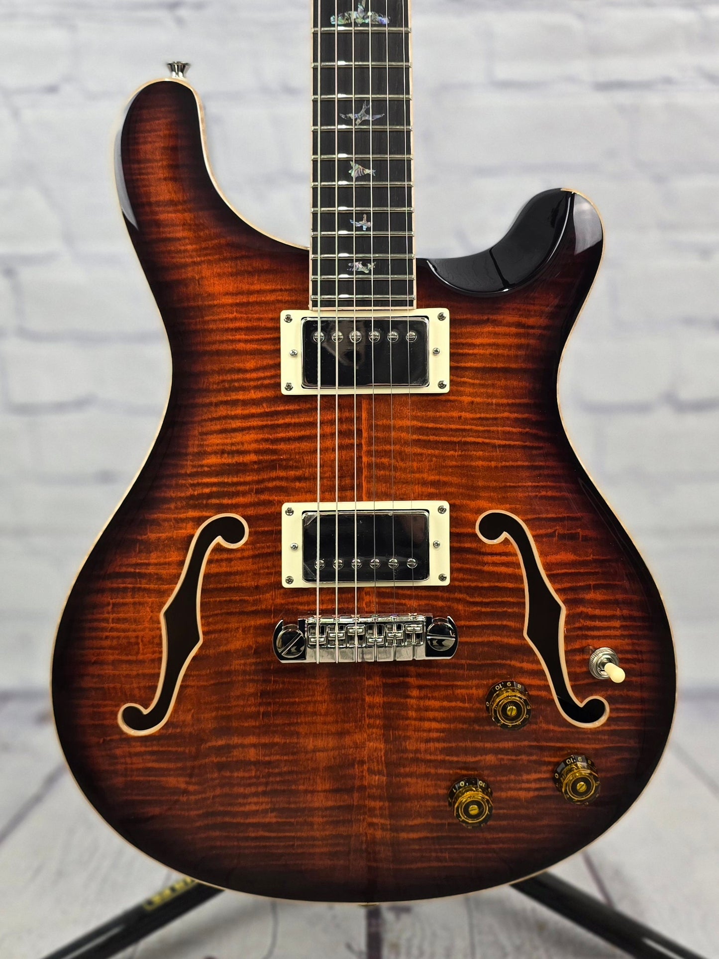 Paul Reed Smith PRS SE Hollowbody II Piezo 6 String Electric Guitar HBII Orange Tiger Smokeburst