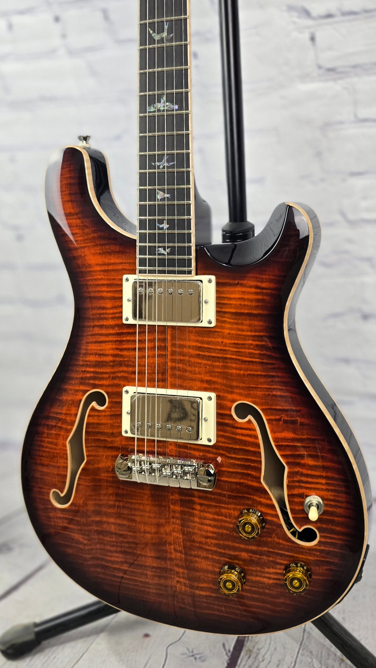 Paul Reed Smith PRS SE Hollowbody II Piezo 6 String Electric Guitar HBII Orange Tiger Smokeburst