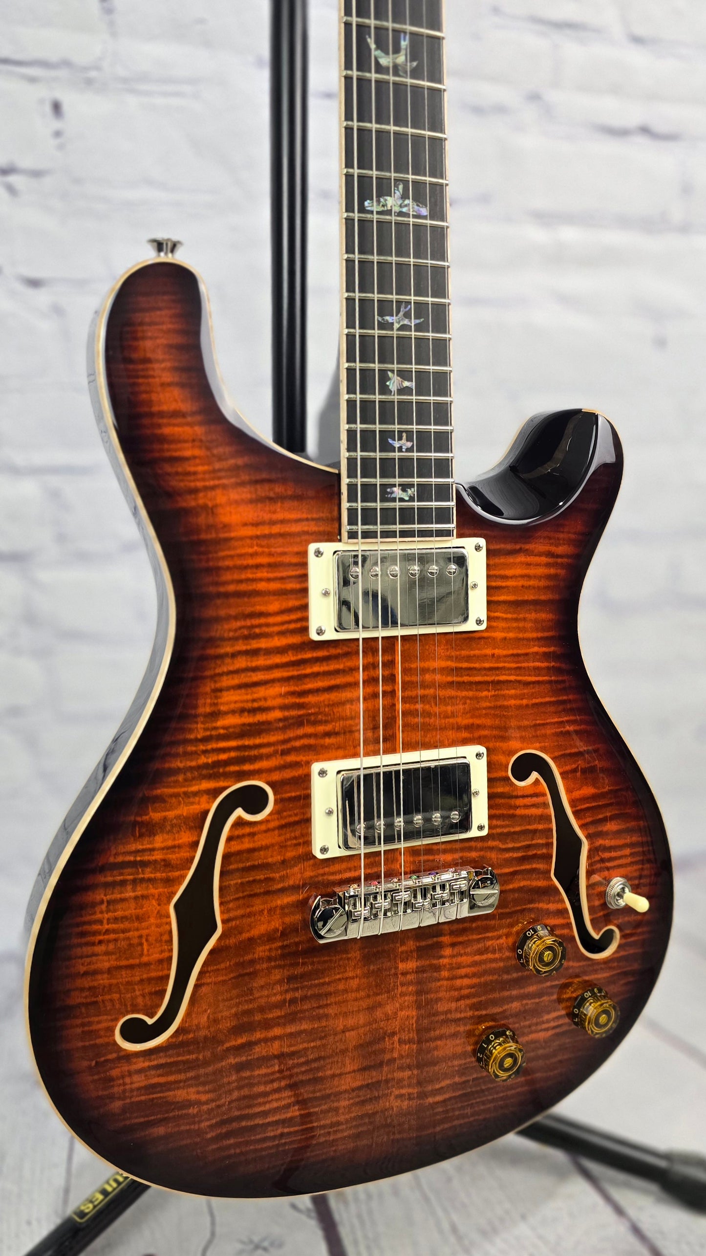 Paul Reed Smith PRS SE Hollowbody II Piezo 6 String Electric Guitar HBII Orange Tiger Smokeburst