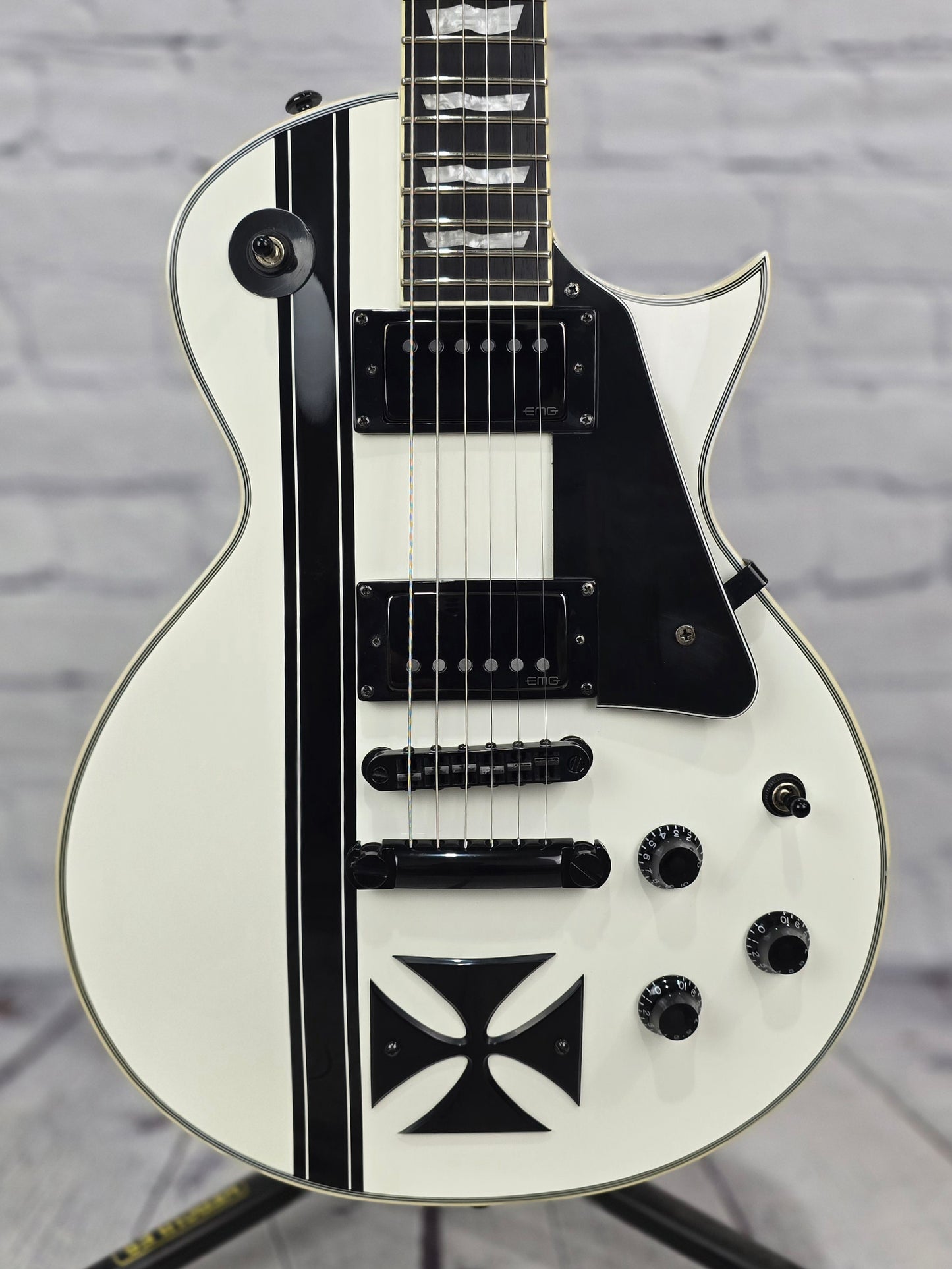 USED ESP LTD Iron Cross James Hetfield Electric Guitar Snow White