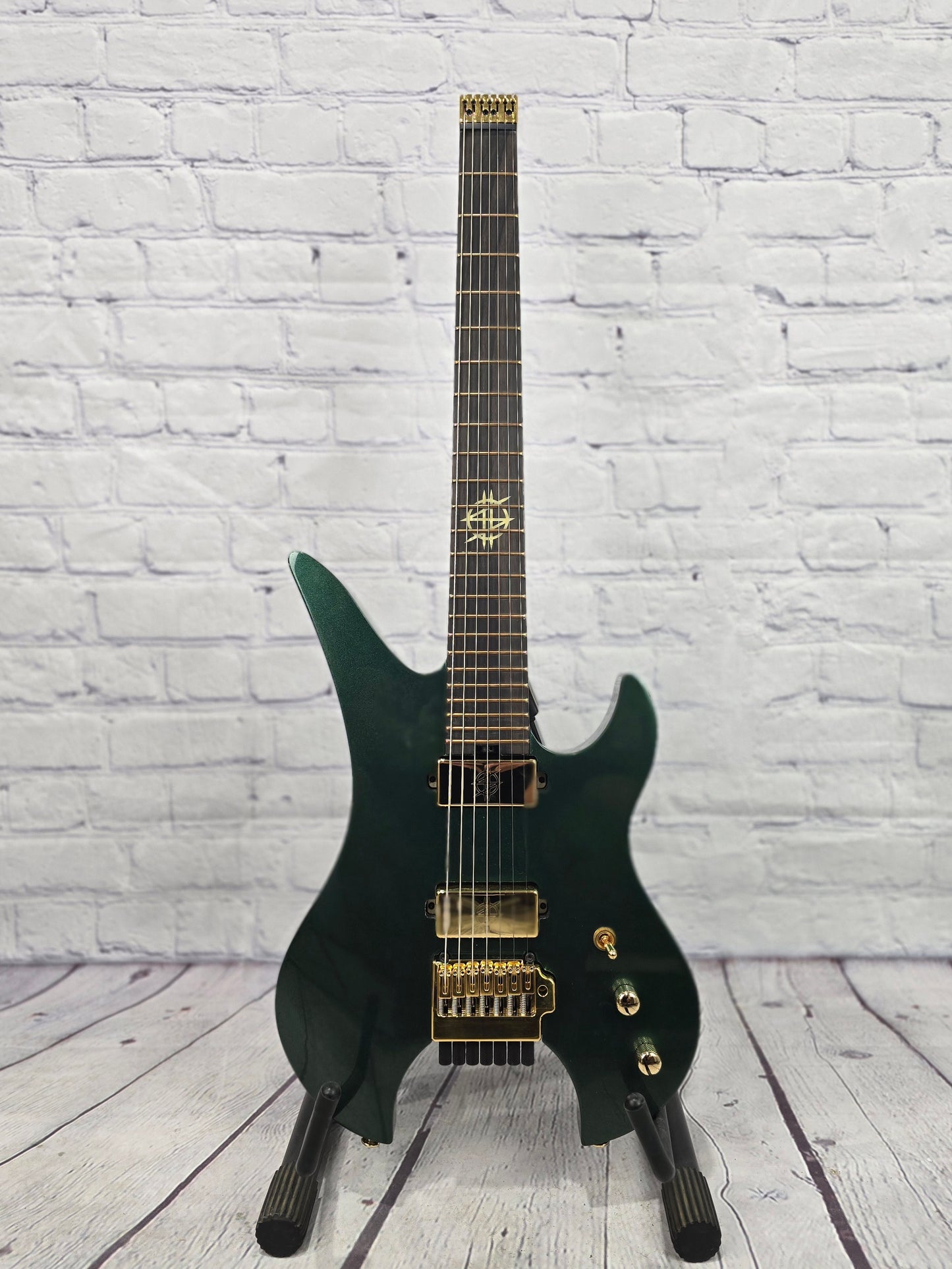 Schecter Synyster Gates Custom 7 TR Headless Electric Guitar Oak Green Metallic 2111-SHC