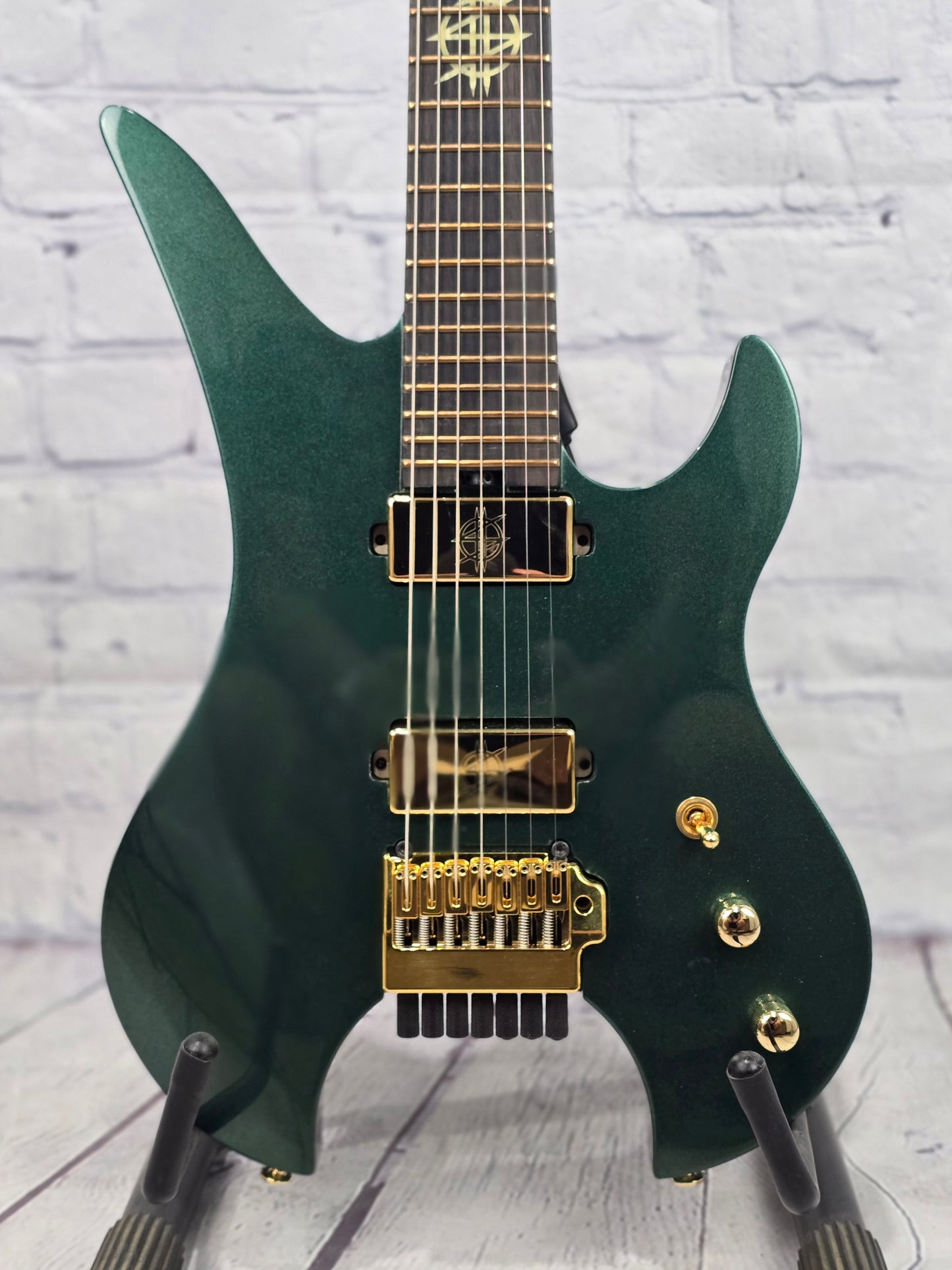 Schecter Synyster Gates Custom 7 TR Headless Electric Guitar Oak Green Metallic 2111-SHC