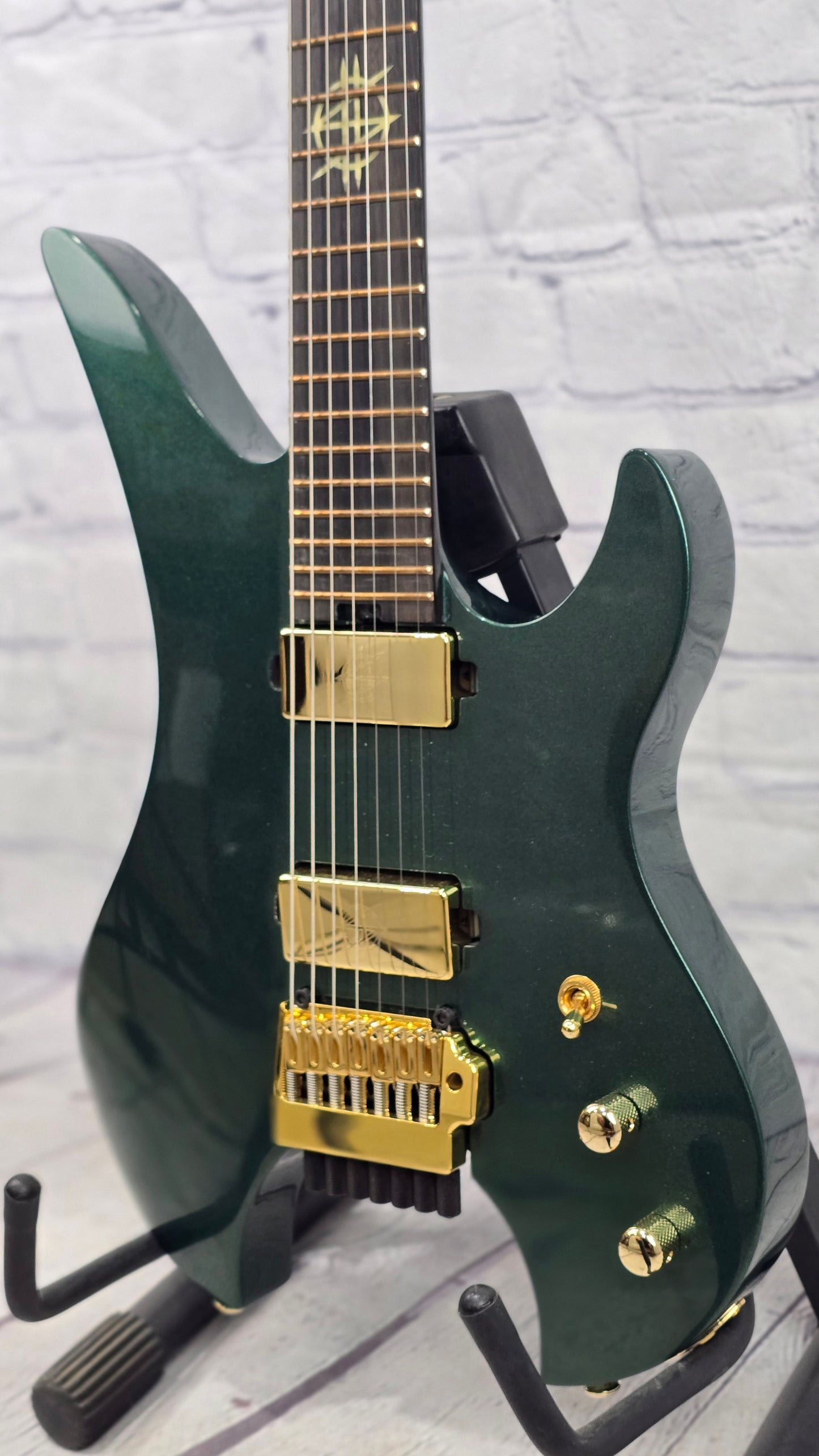 Schecter Synyster Gates Custom 7 TR Headless Electric Guitar Oak Green Metallic 2111-SHC