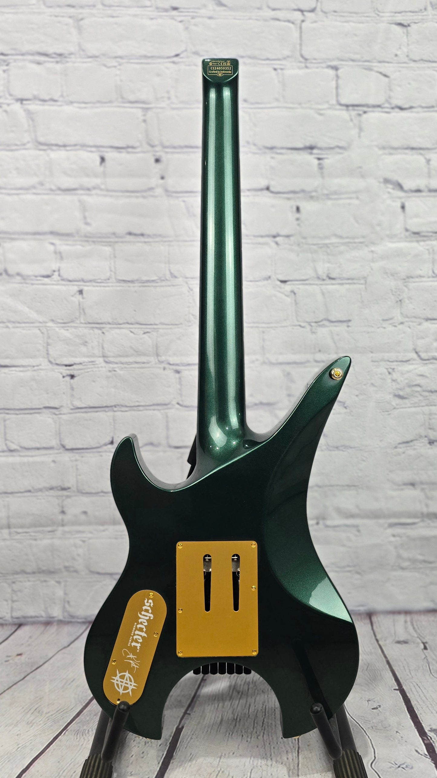 Schecter Synyster Gates Custom 7 TR Headless Electric Guitar Oak Green Metallic 2111-SHC