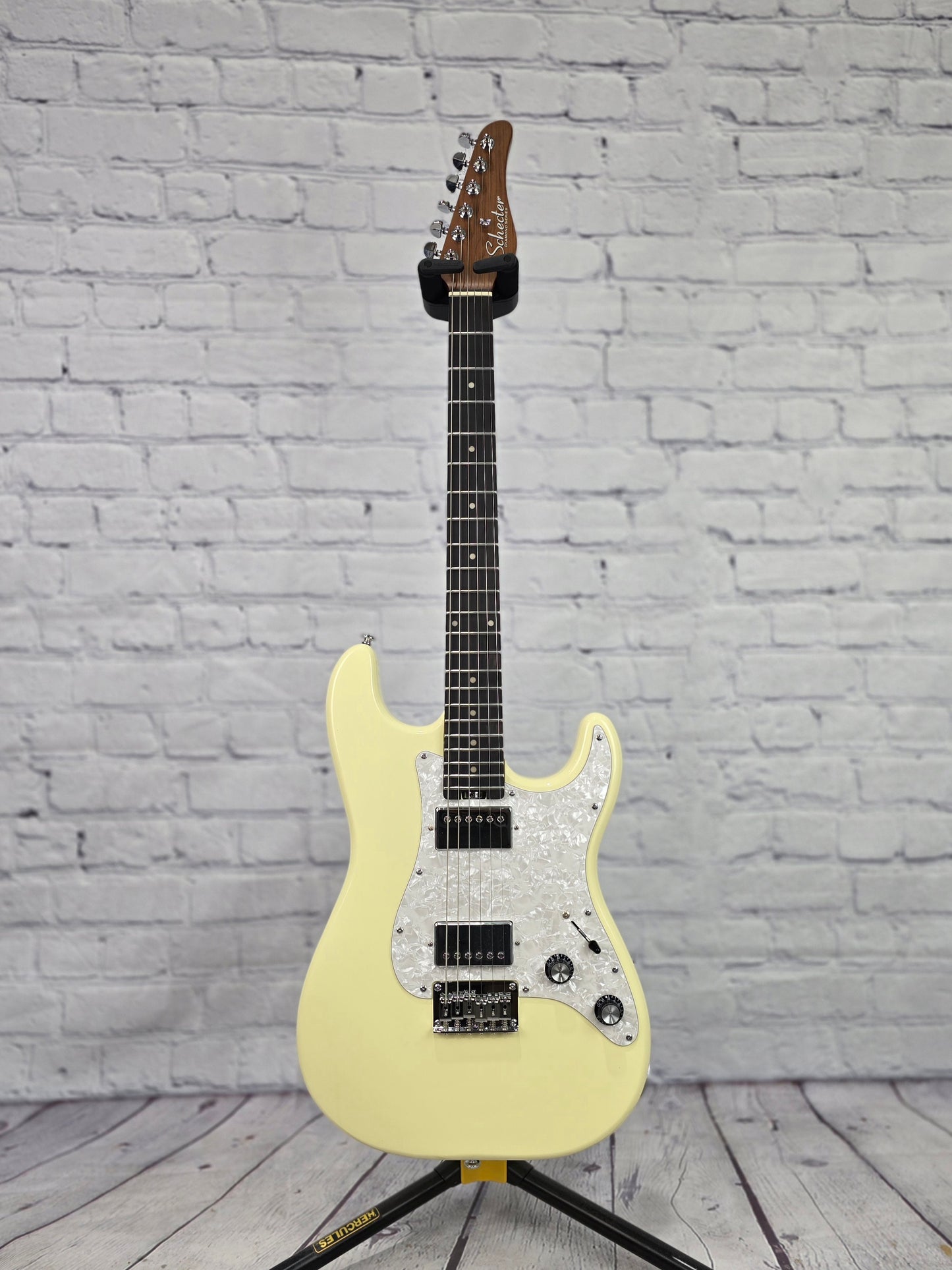 Schecter Guitars Jack Fowler Traditional HH 6 String Electric Guitar Ivory 458-SHC