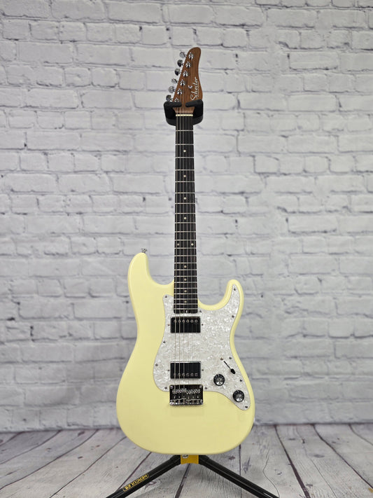 Schecter Guitars Jack Fowler Traditional HH 6 String Electric Guitar Ivory 458-SHC