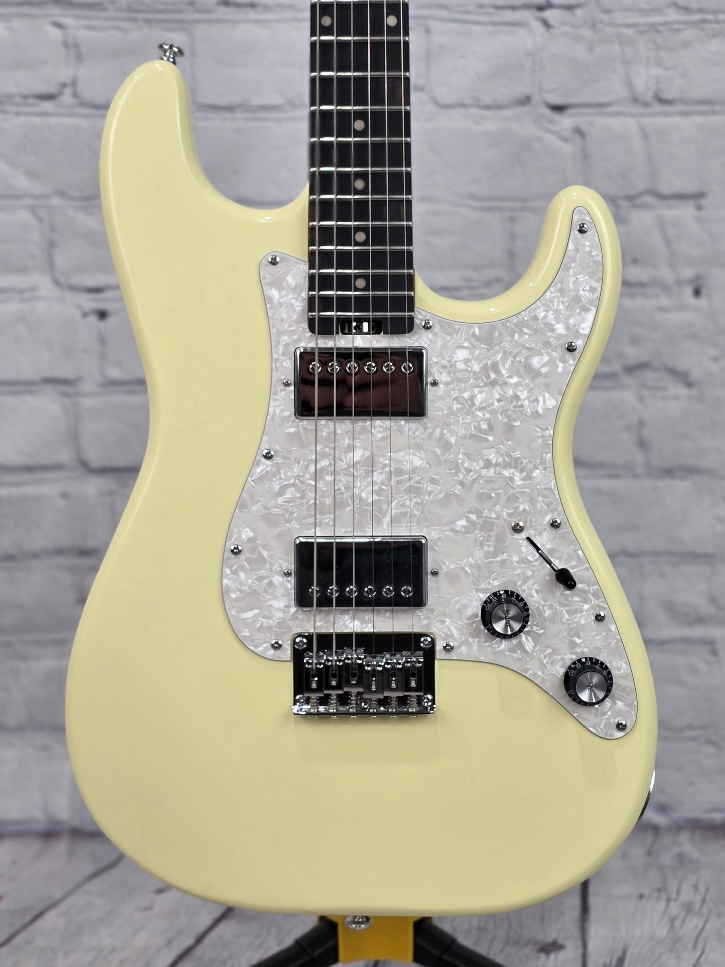 Schecter Guitars Jack Fowler Traditional HH 6 String Electric Guitar Ivory 458-SHC