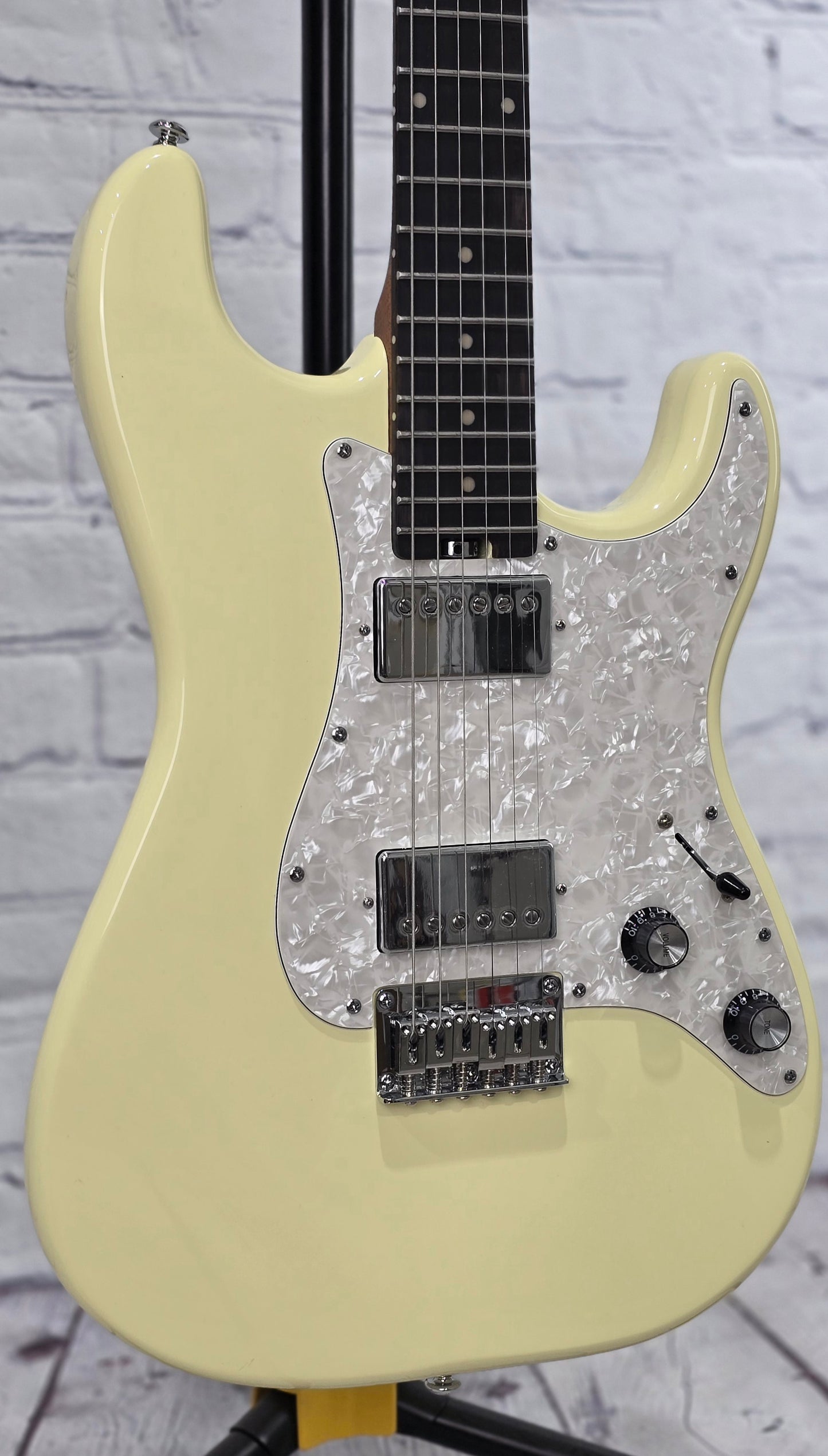 Schecter Guitars Jack Fowler Traditional HH 6 String Electric Guitar Ivory 458-SHC