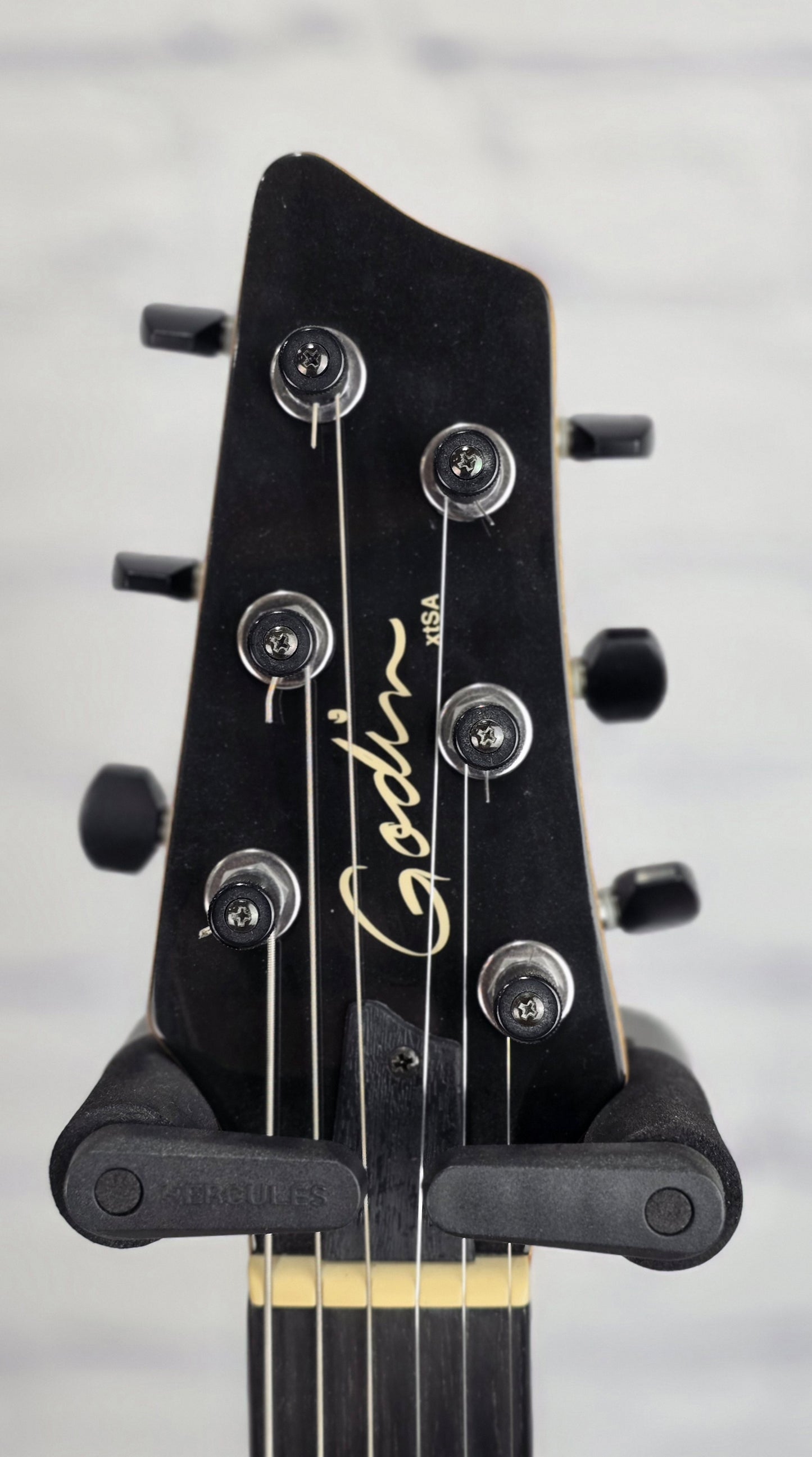 USED Godin xtSA 6 String Electric Guitar Trans Black Flame