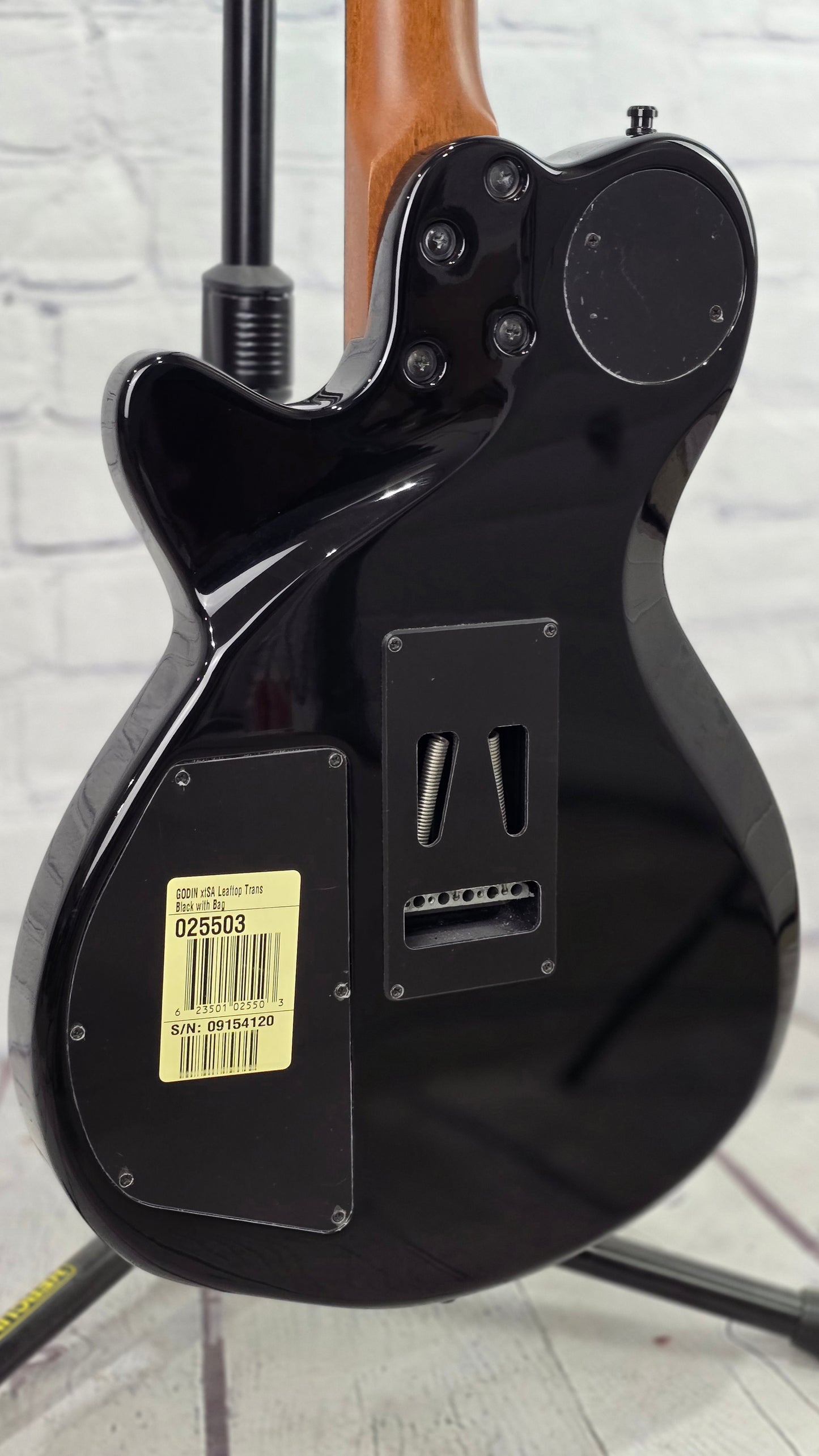 USED Godin xtSA 6 String Electric Guitar Trans Black Flame