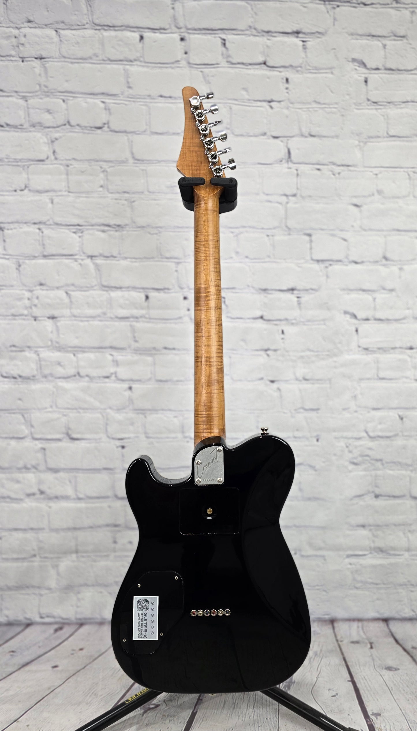 Cream T Guitars Astra Custom HS 6 String Electric Guitar Black Hole Burst