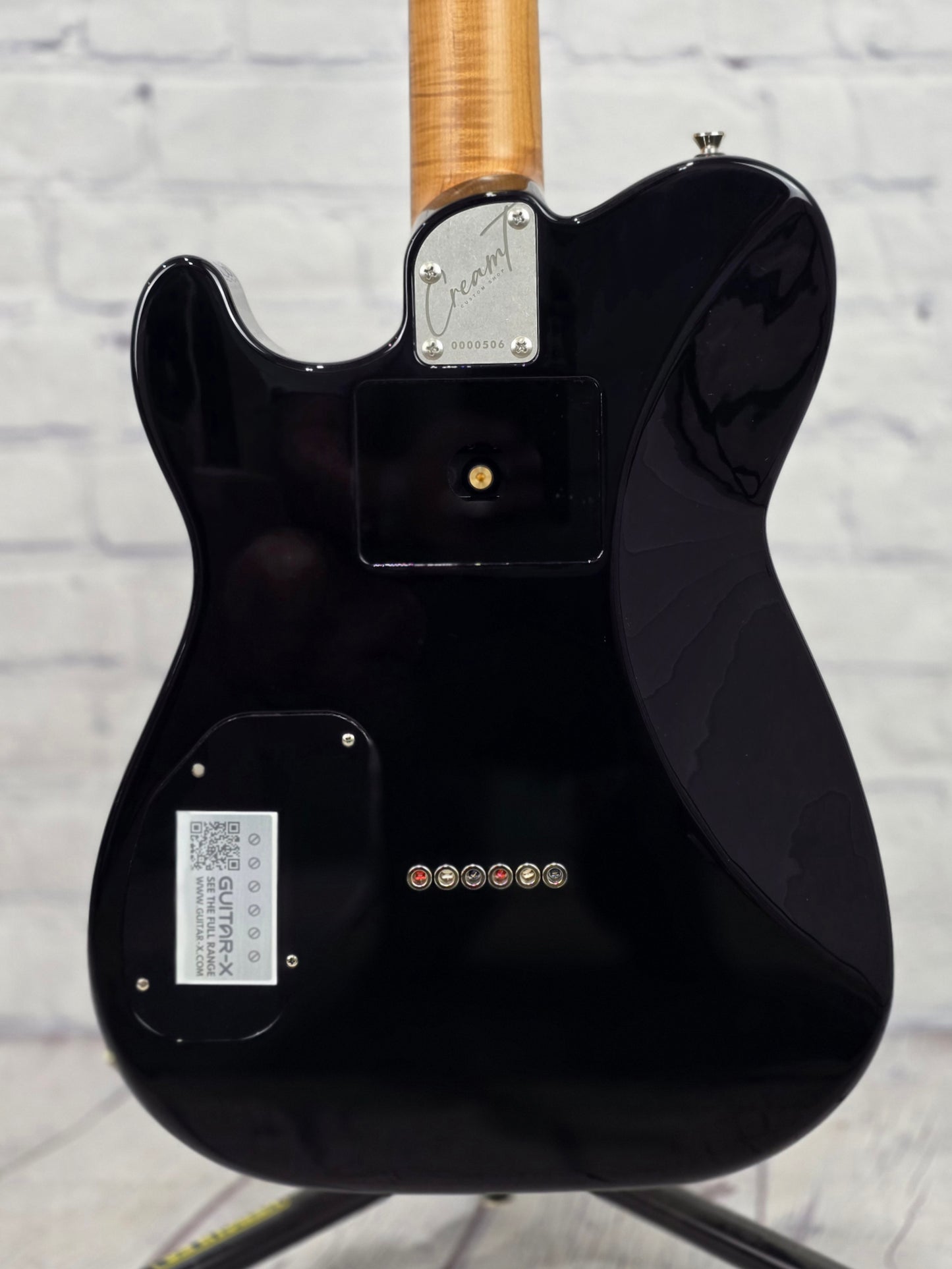 Cream T Guitars Astra Custom HS 6 String Electric Guitar Black Hole Burst