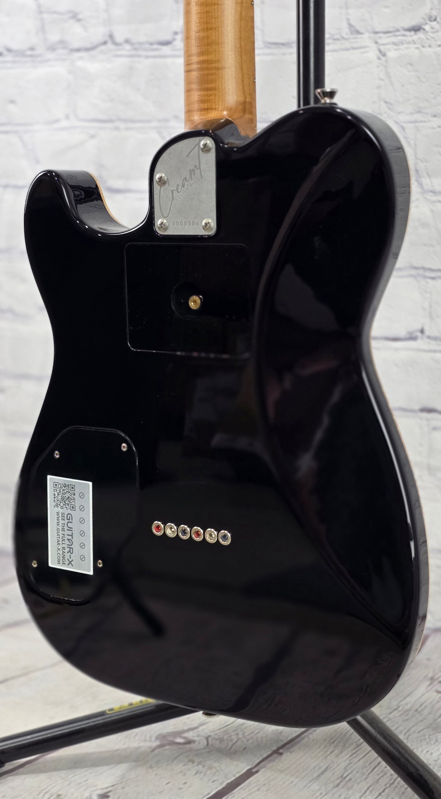 Cream T Guitars Astra Custom HS 6 String Electric Guitar Black Hole Burst