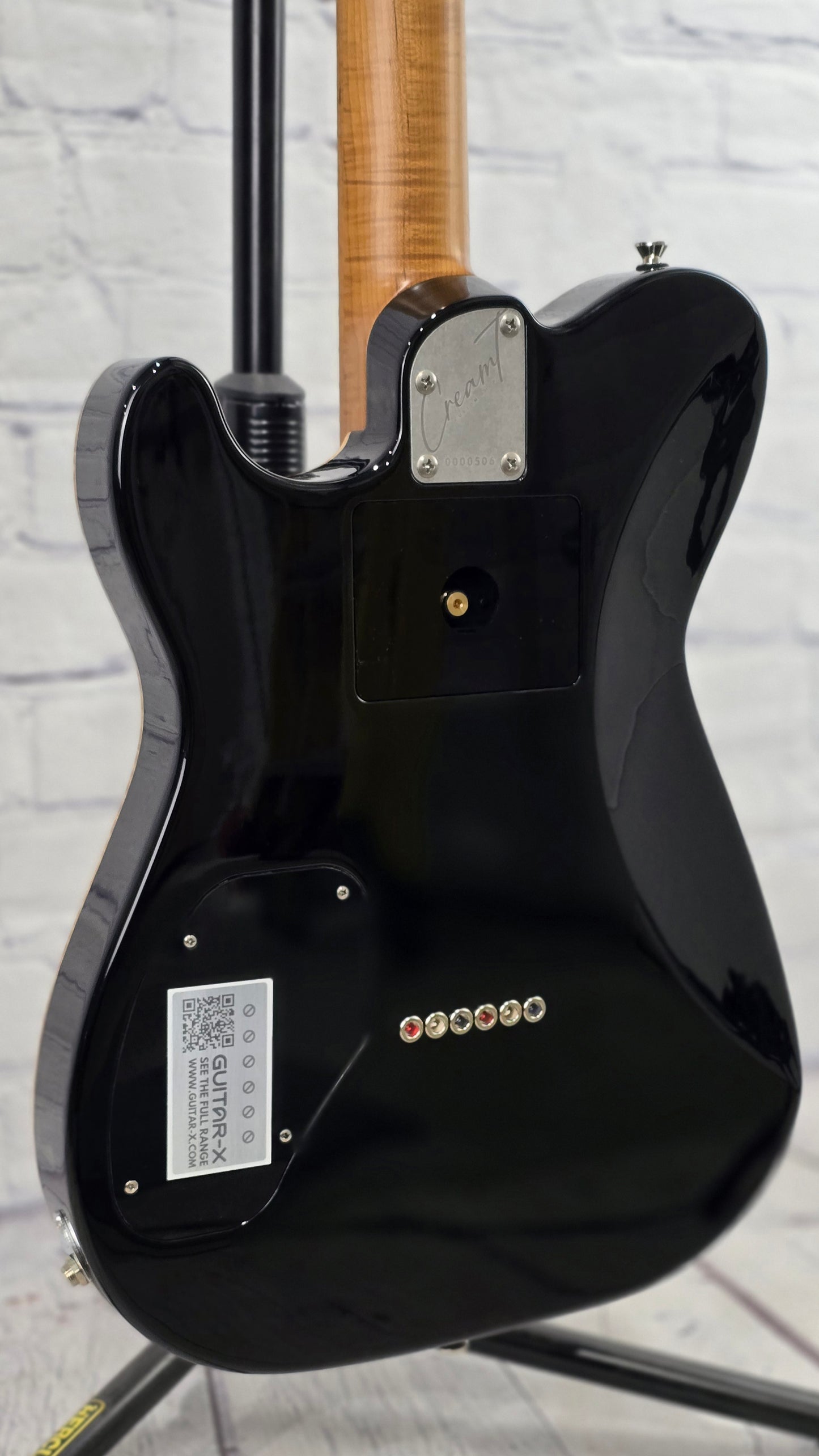 Cream T Guitars Astra Custom HS 6 String Electric Guitar Black Hole Burst