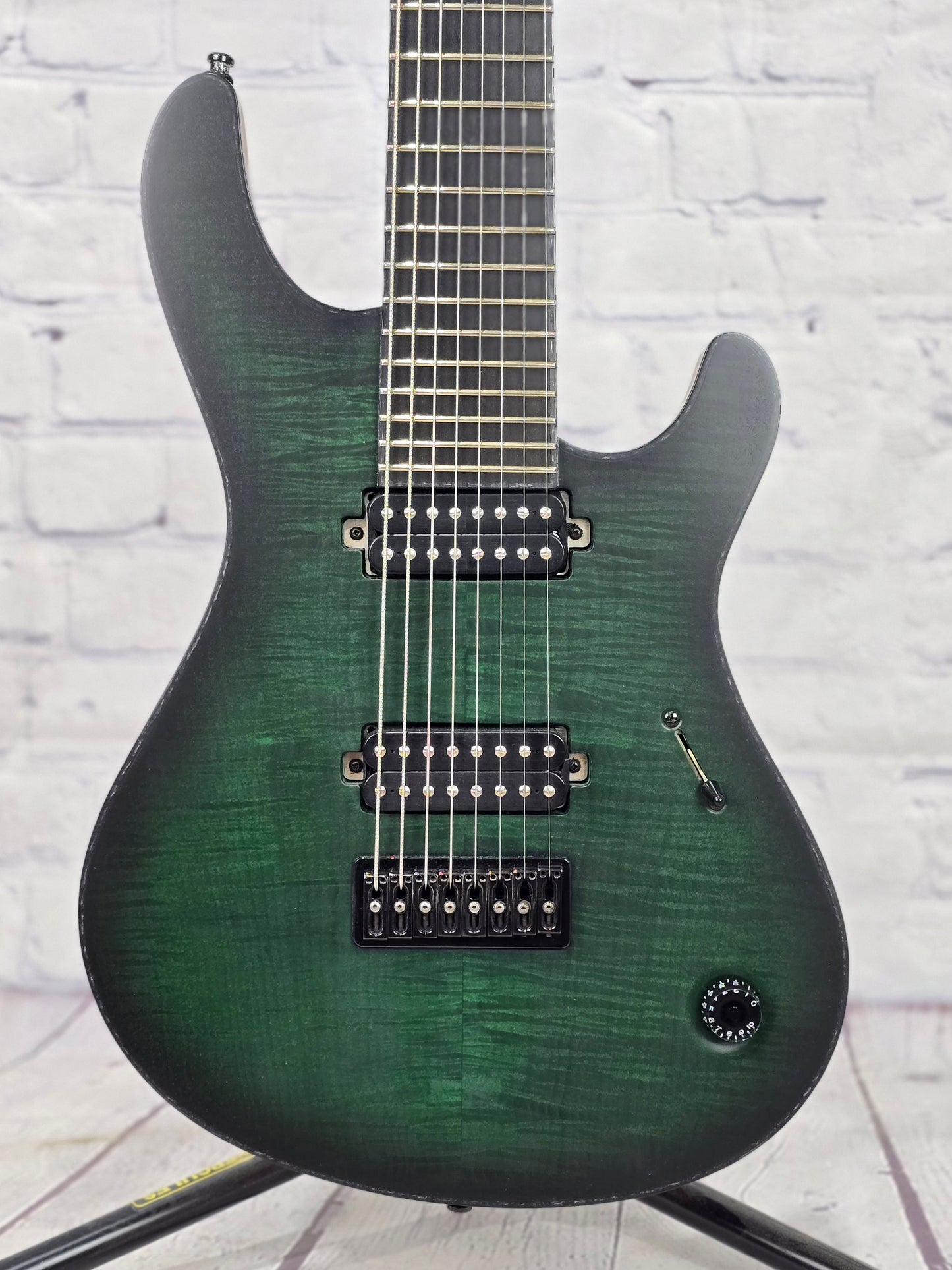 USED Mayones Regius PG8 8 String Baritone Electric Guitar Satin Emerald Green