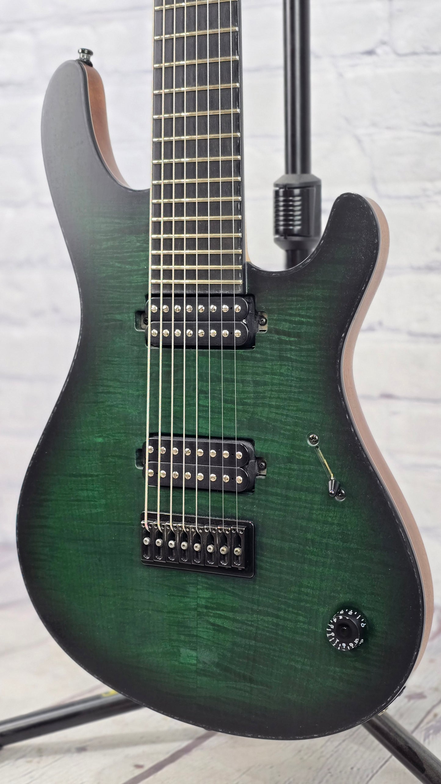 USED Mayones Regius PG8 8 String Baritone Electric Guitar Satin Emerald Green