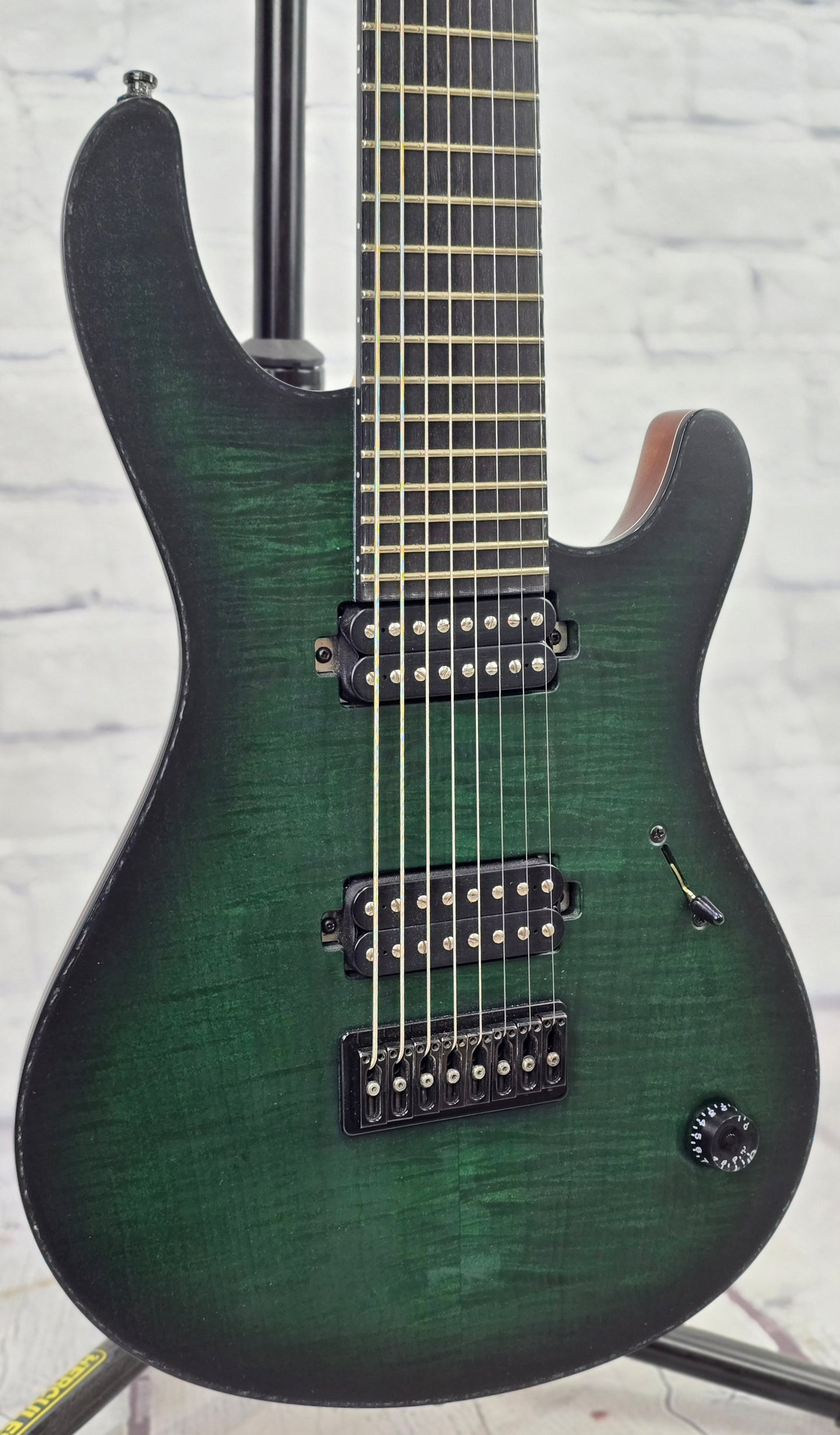 USED Mayones Regius PG8 8 String Baritone Electric Guitar Satin Emerald Green