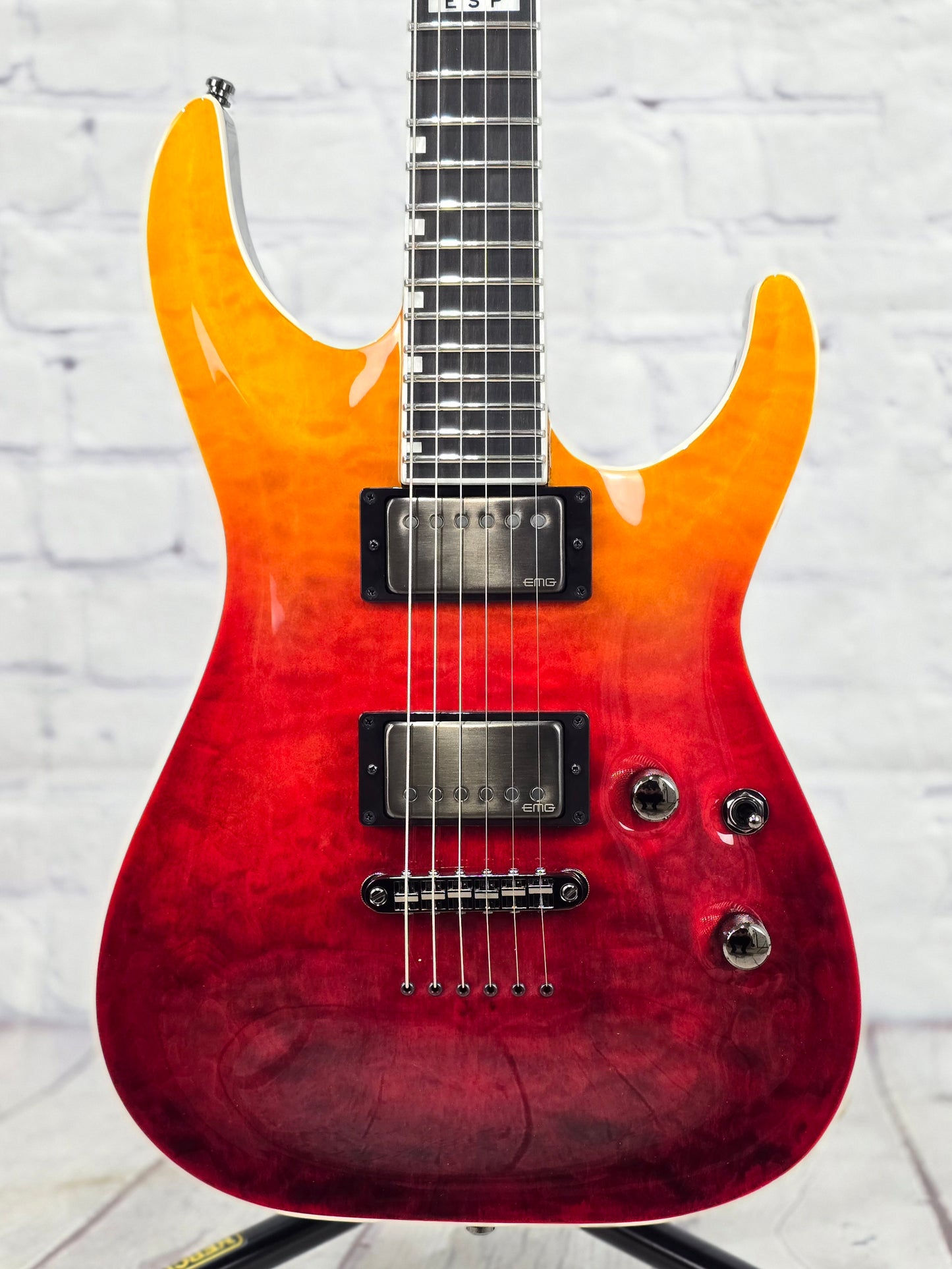 ESP E-II Horizon NT-II 6 String Electric Guitar Tiger Eye Amber Fade