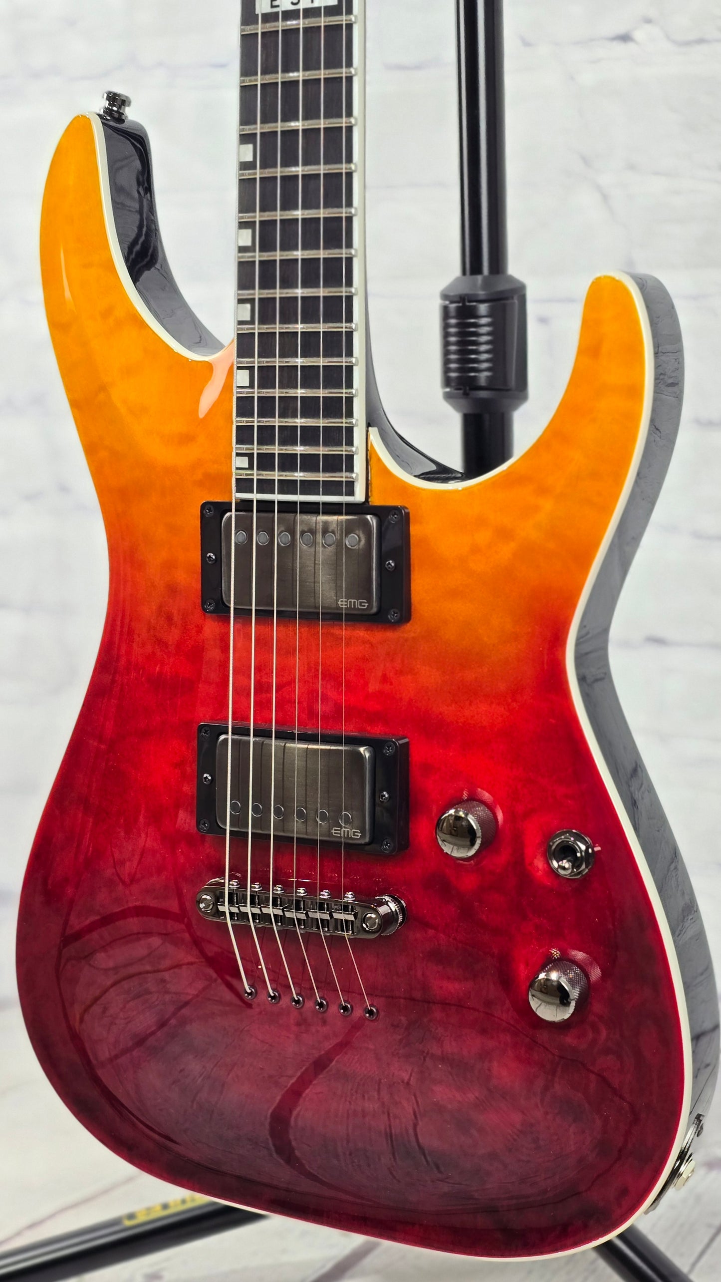 ESP E-II Horizon NT-II 6 String Electric Guitar Tiger Eye Amber Fade