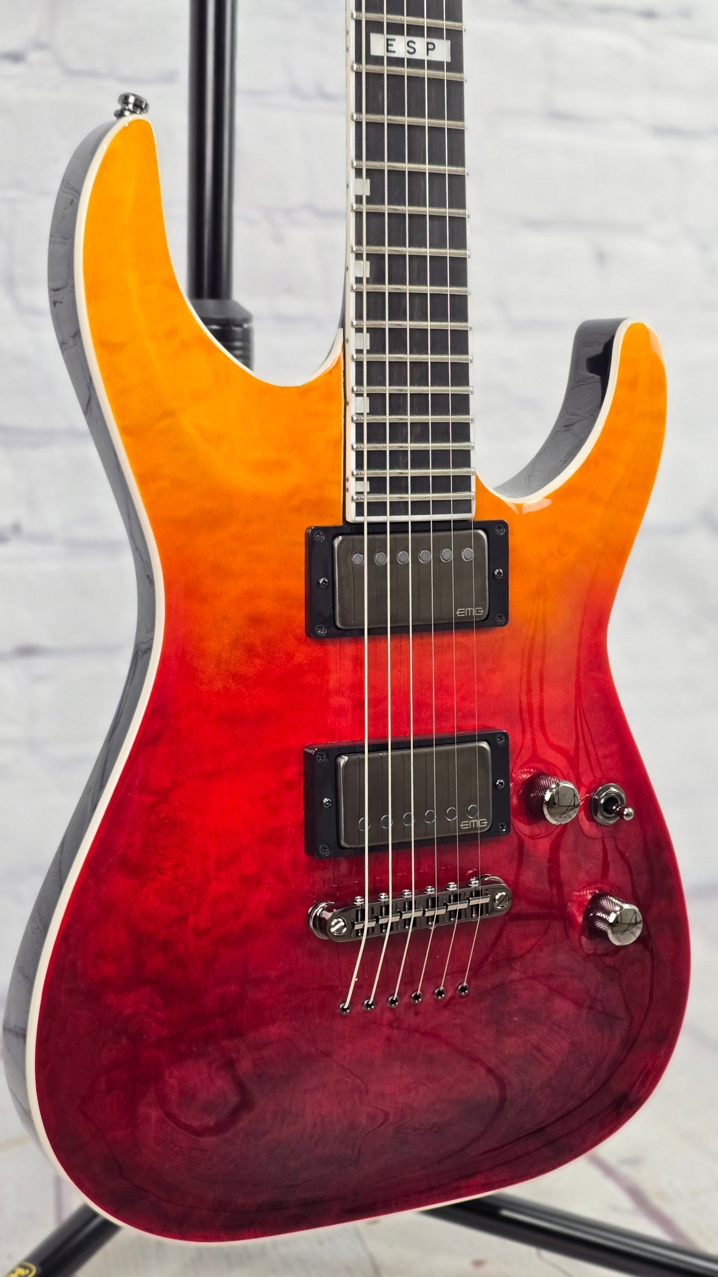 ESP E-II Horizon NT-II 6 String Electric Guitar Tiger Eye Amber Fade