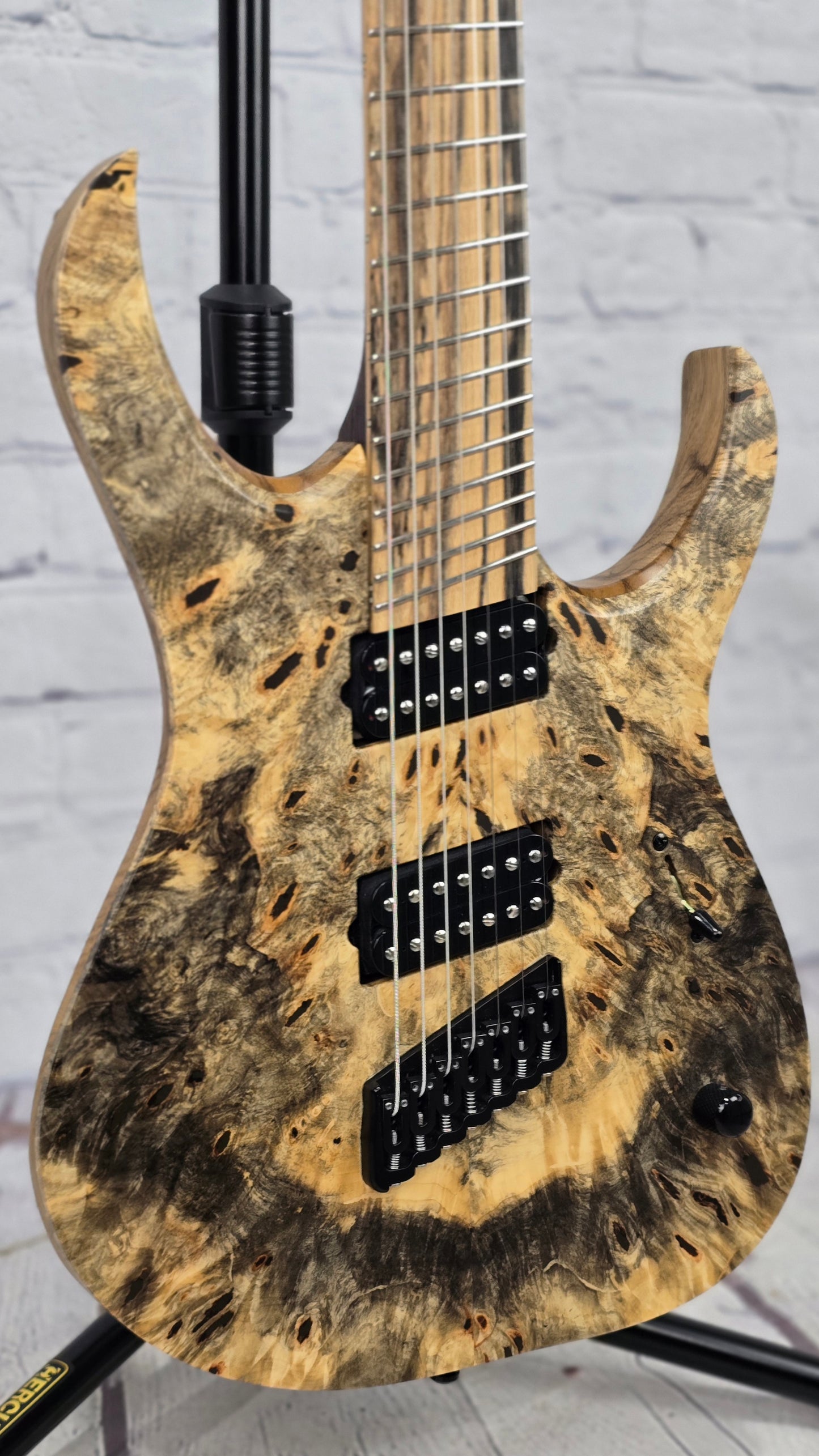 USED Mayones Duvell Elite VF 7 String Multiscale Electric Guitar Buckeye Burl Pale Moon Ebony