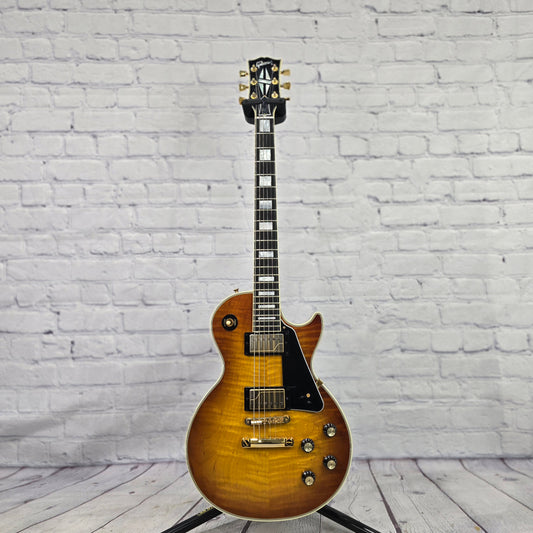 USED 2014 Gibson Les Paul Custom Electric Guitar Flame Top Honey Burst