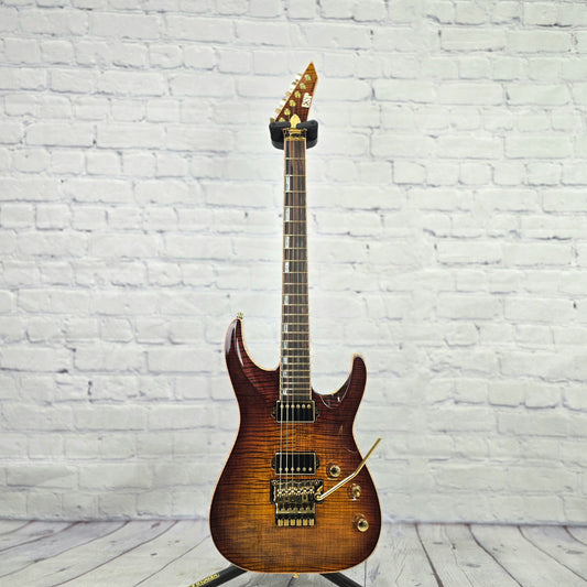 ESP Custom Shop 50th Anniversary Horizon CTM 6 String Electric Guitar Flamed Maple Antique Brown Reverse Burst
