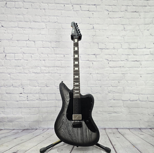 ESP LTD XJ-1 HT Baritone 6 String Electric Guitar Silver Blast