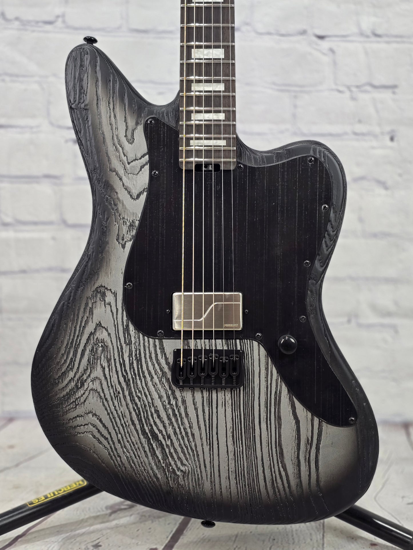ESP LTD XJ-1 HT Baritone 6 String Electric Guitar Silver Blast