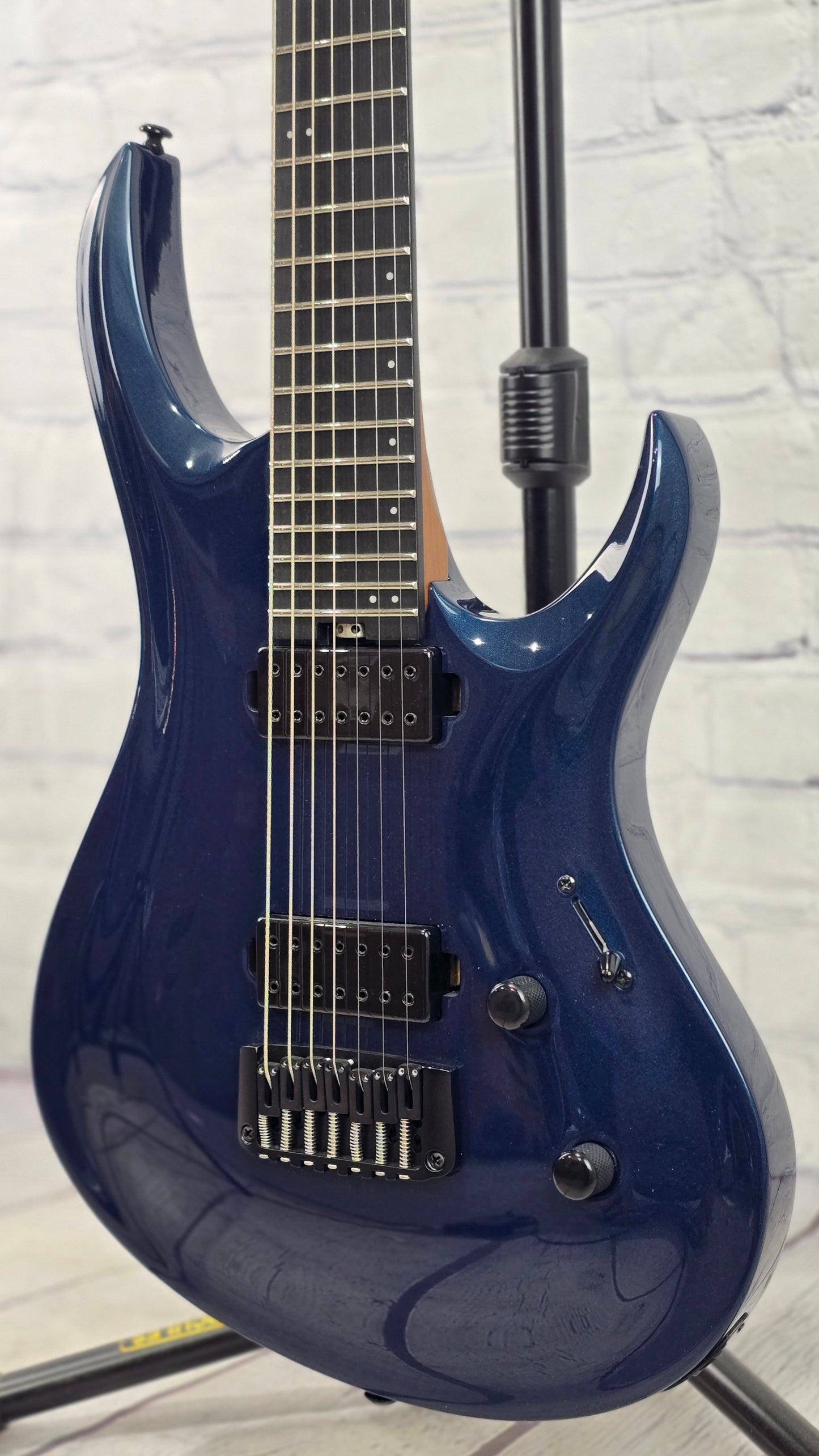 Balaguer Select Diablo Baritone 7 String Electric Guitar Gloss Metallic Blueberry