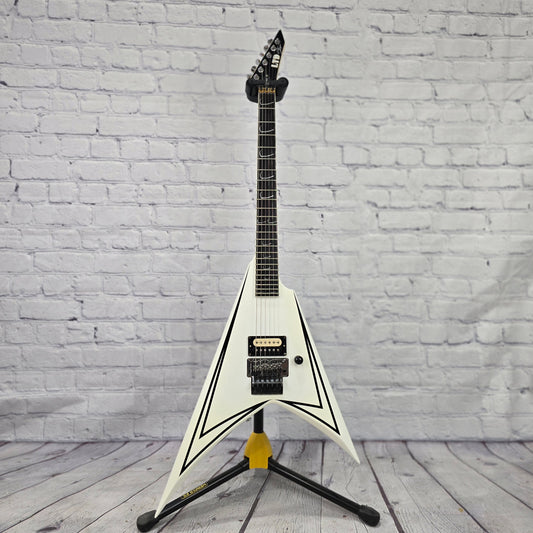 USED ESP LTD Alexi-600 Scythe Alexi Laiho V 6 String Electric Guitar Gloss White