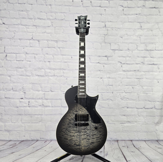 ESP LTD Deluxe EC-01FT 6 String Electric Guitar Charcoal Burst Satin