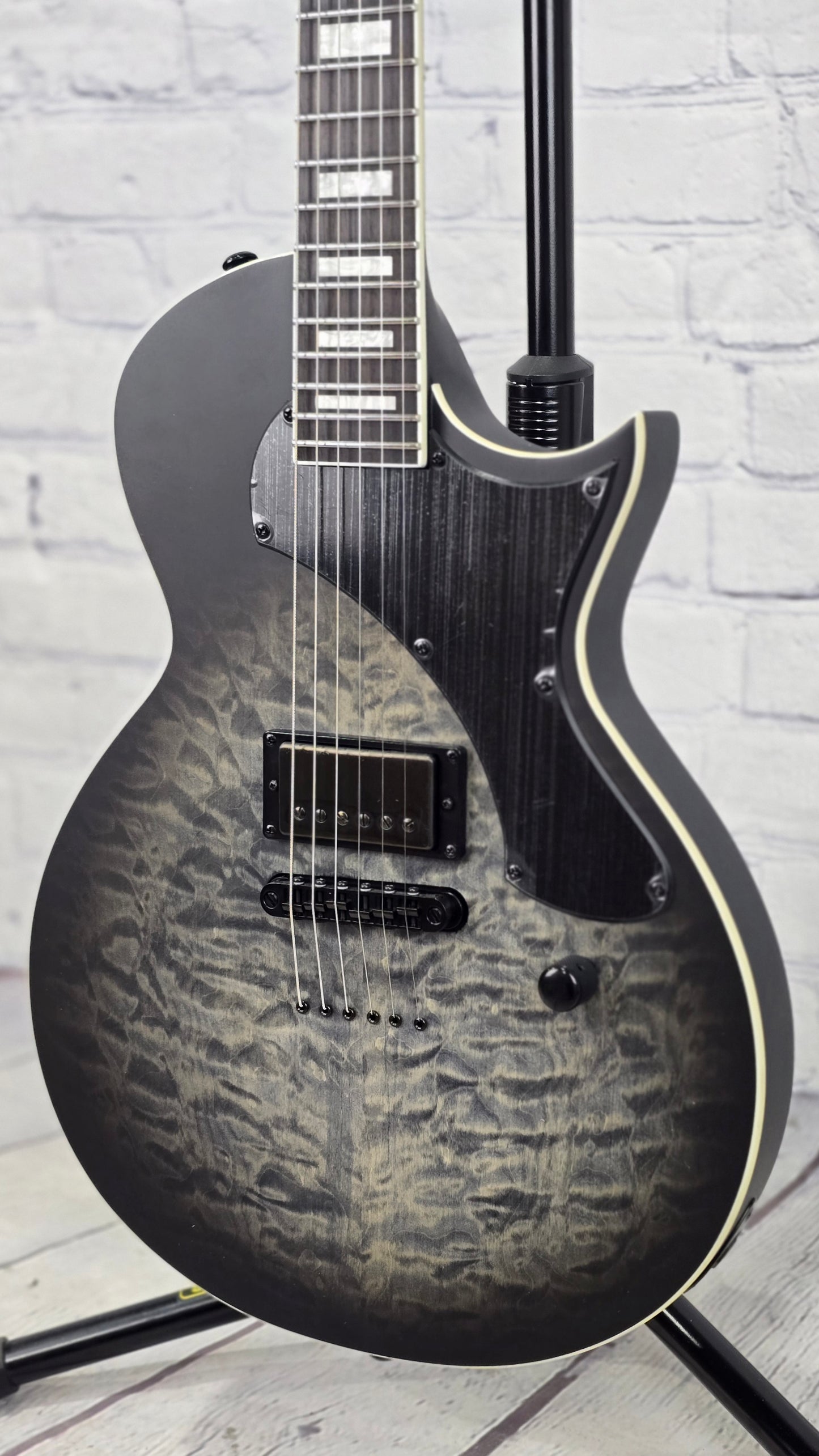ESP LTD Deluxe EC-01FT 6 String Electric Guitar Charcoal Burst Satin