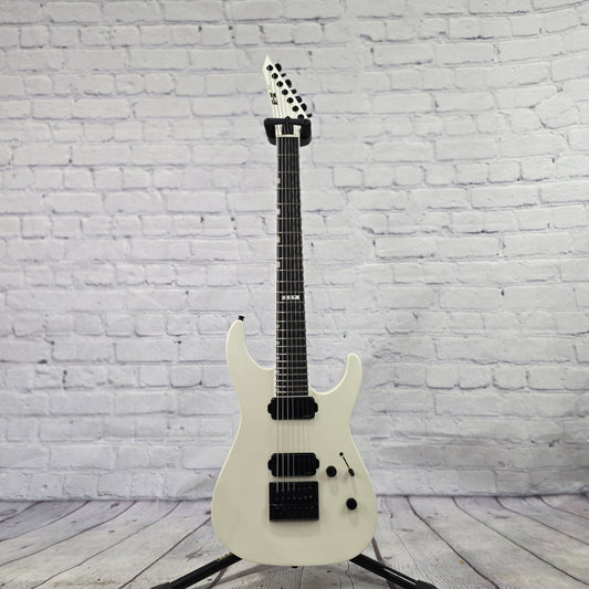 ESP E-II M-II7B ET 7 String Baritone Electric Guitar Pearl White EIIMII7BETPW