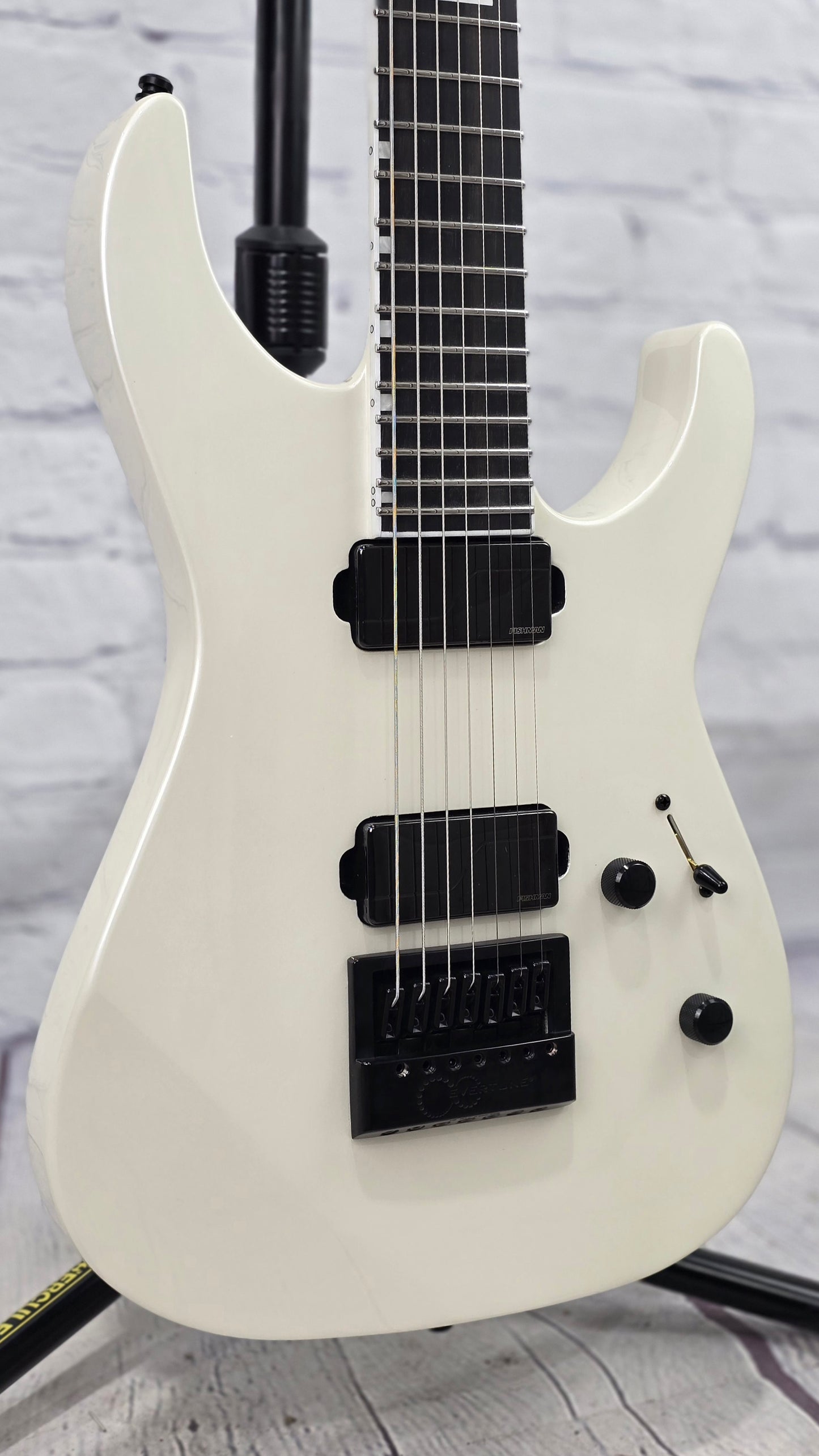 ESP E-II M-II7B ET 7 String Baritone Electric Guitar Pearl White EIIMII7BETPW