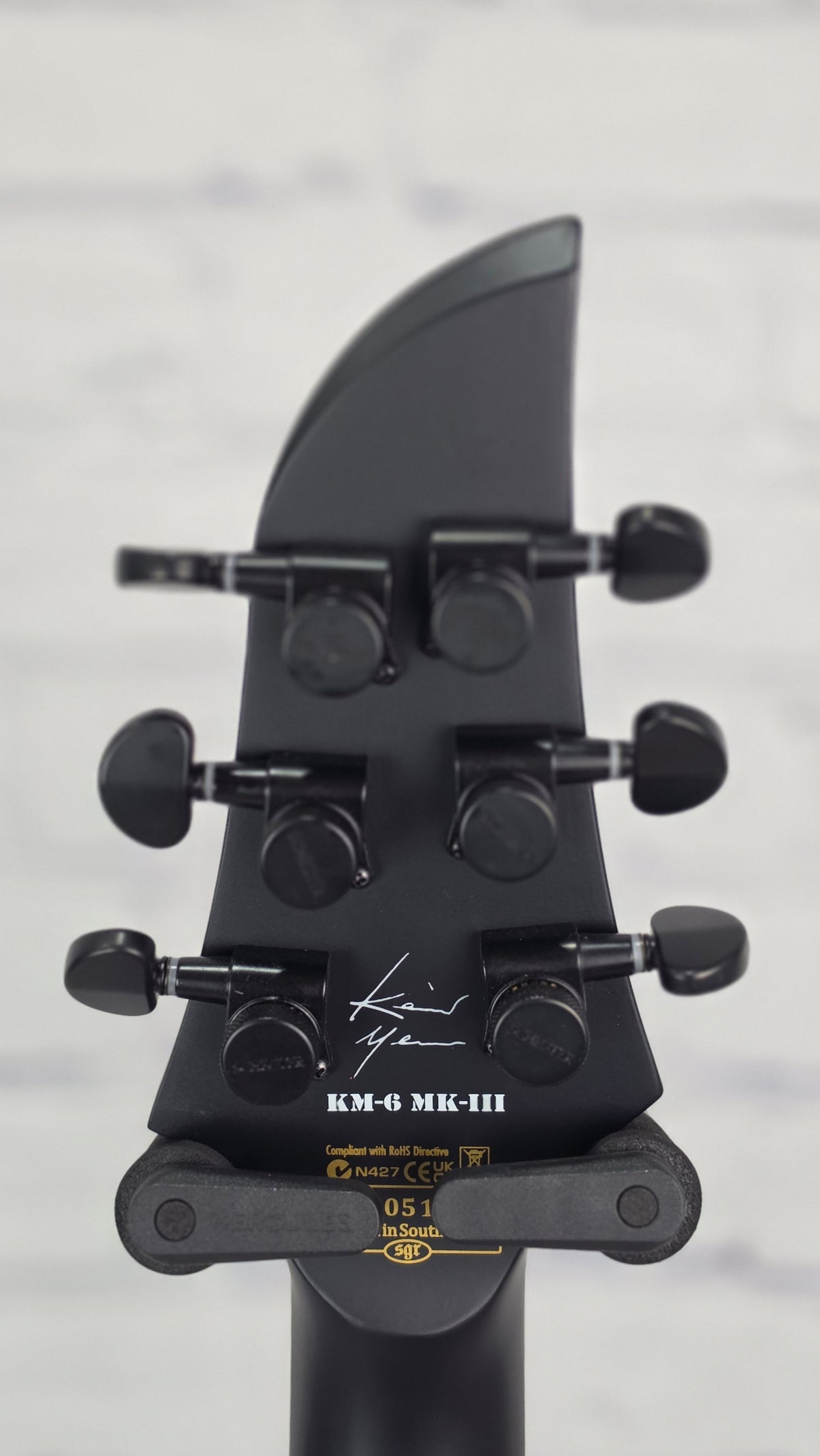 Schecter Guitars KM-6 Mk III EX Extended Keith Merrow Electric Guitar 28" Baritone Satin Black Open Pore