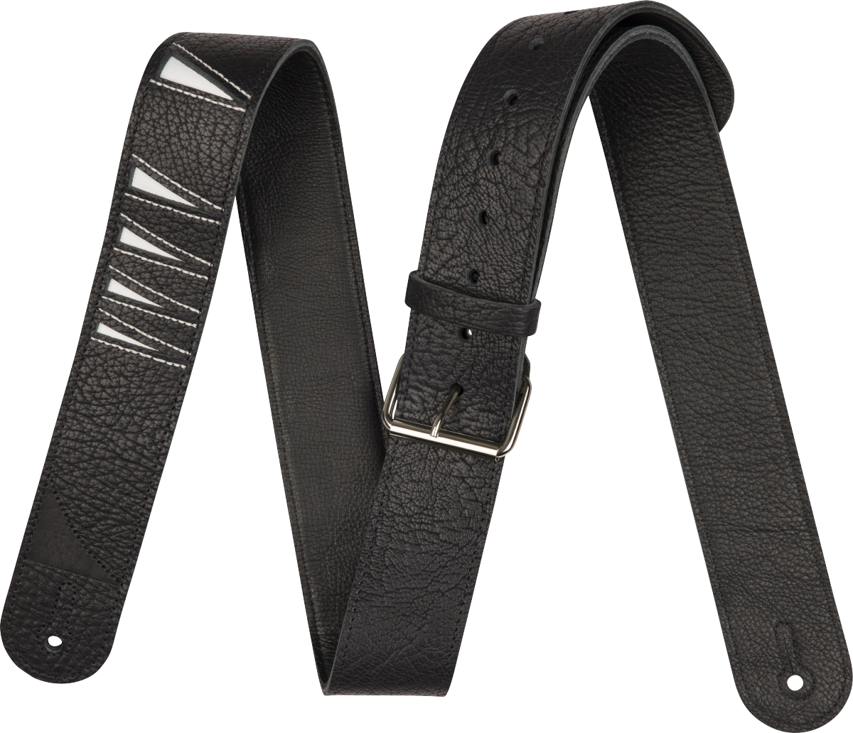 Jackson® Guitars Shark Fin Leather Strap Black and White 2"