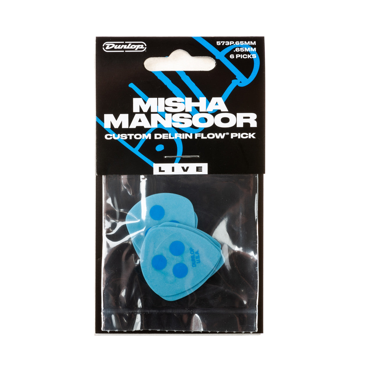 Dunlop Misha Mansoor Delrin Flow Guitar Picks .65mm (6) 573P065MM
