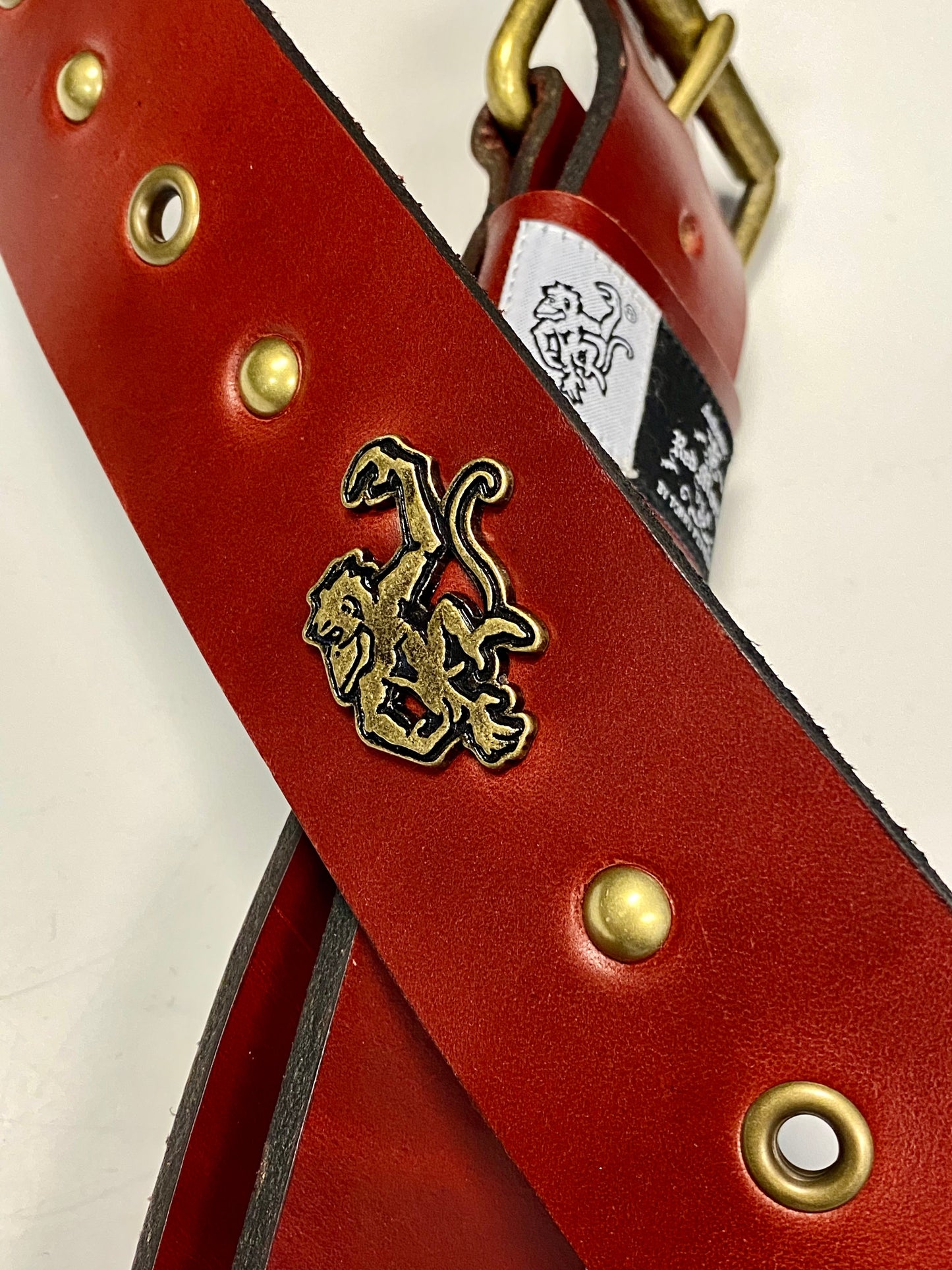Red Monkey Designs Live Wire 2.0 Guitar Strap (Cordovan/Antique Brass, Size: 1)