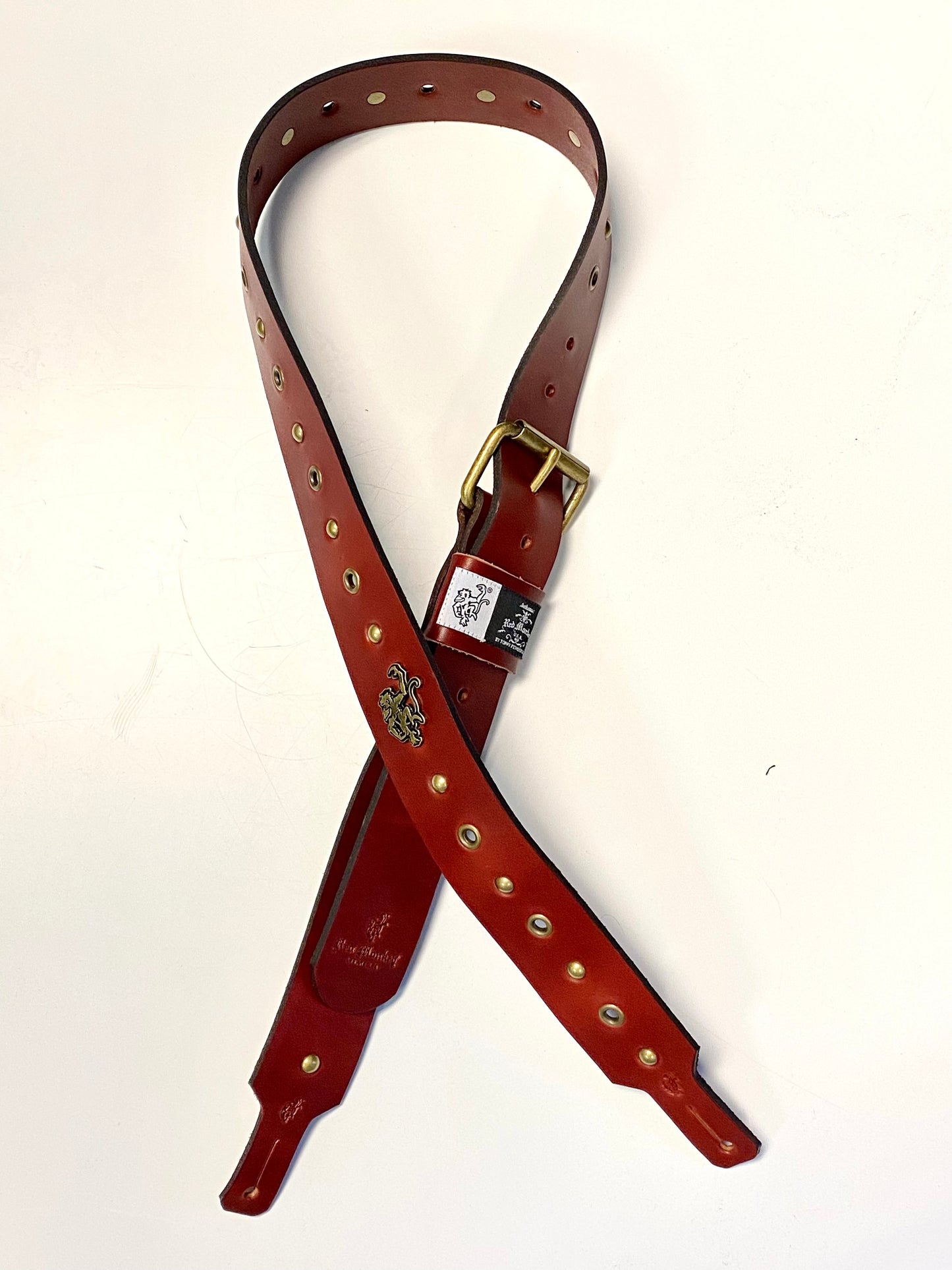 Red Monkey Designs Live Wire 2.0 Guitar Strap (Cordovan/Antique Brass, Size: 1)