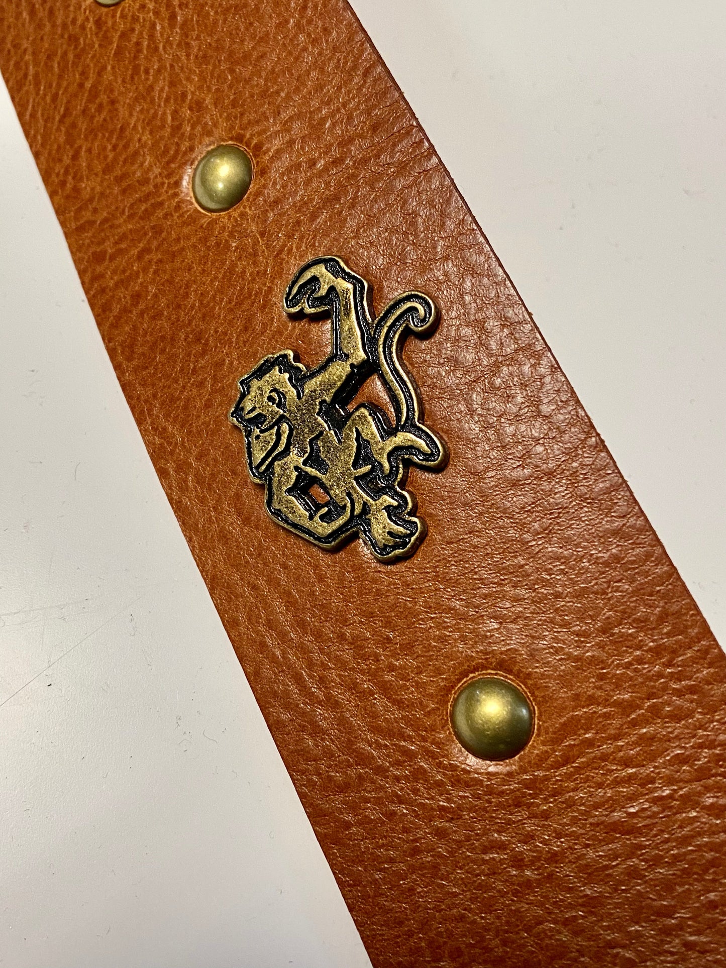 Red Monkey Designs Live Wire Guitar Strap (Tobacco/Antique Brass, Size: 2)