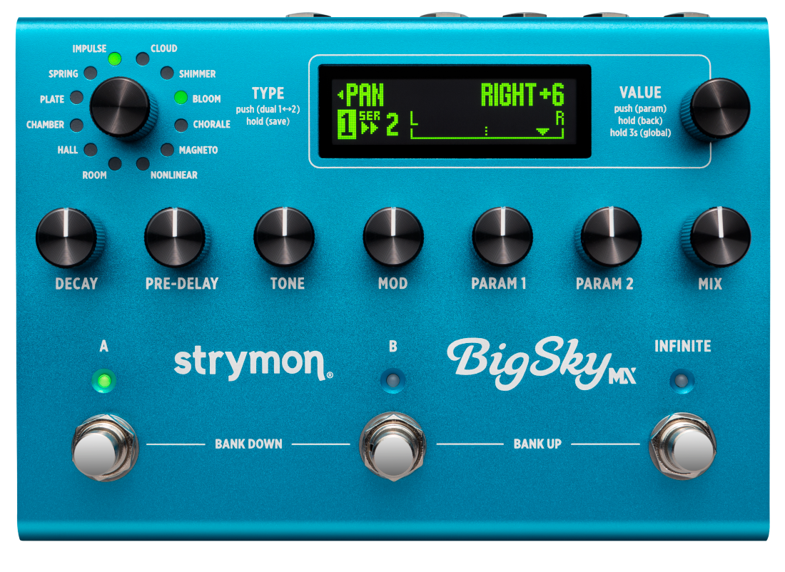 Strymon BigSky MX Reverberator Reverb Pedal
