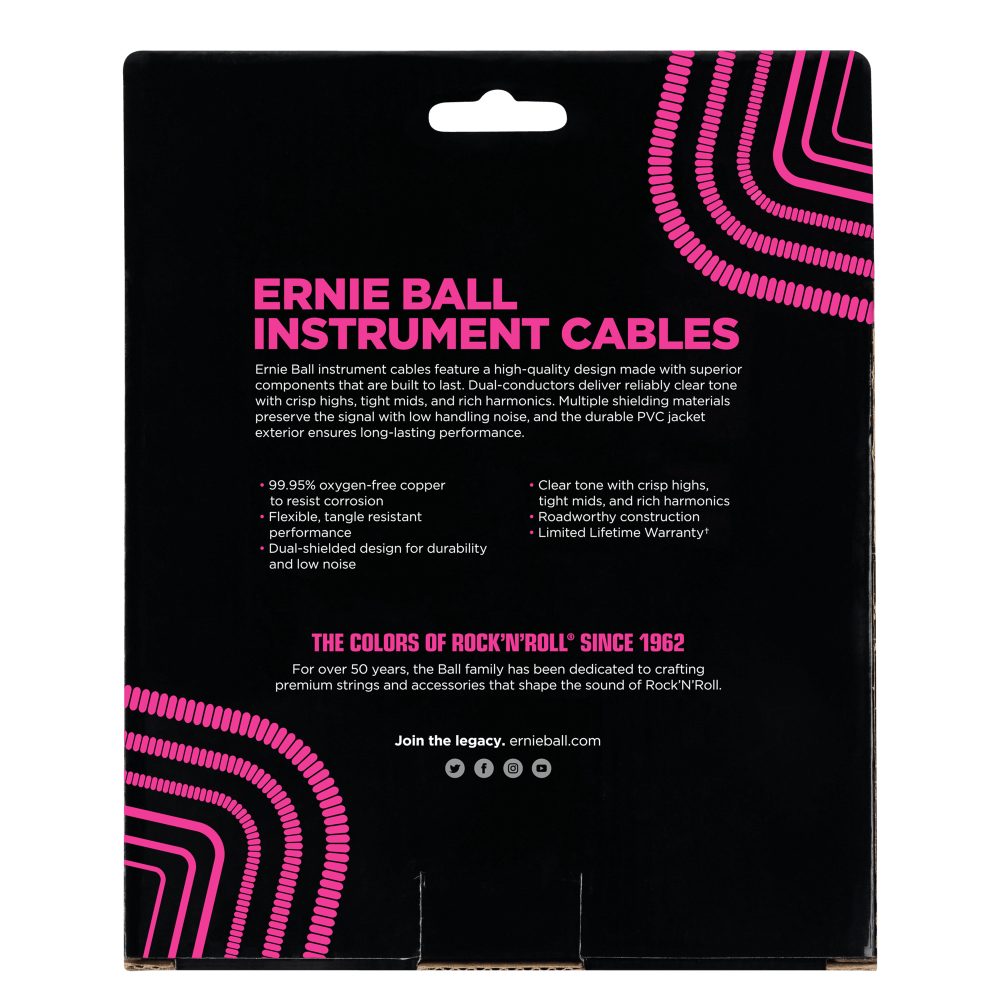 Ernie Ball Coiled Instrument Cable - 30' - BLACK